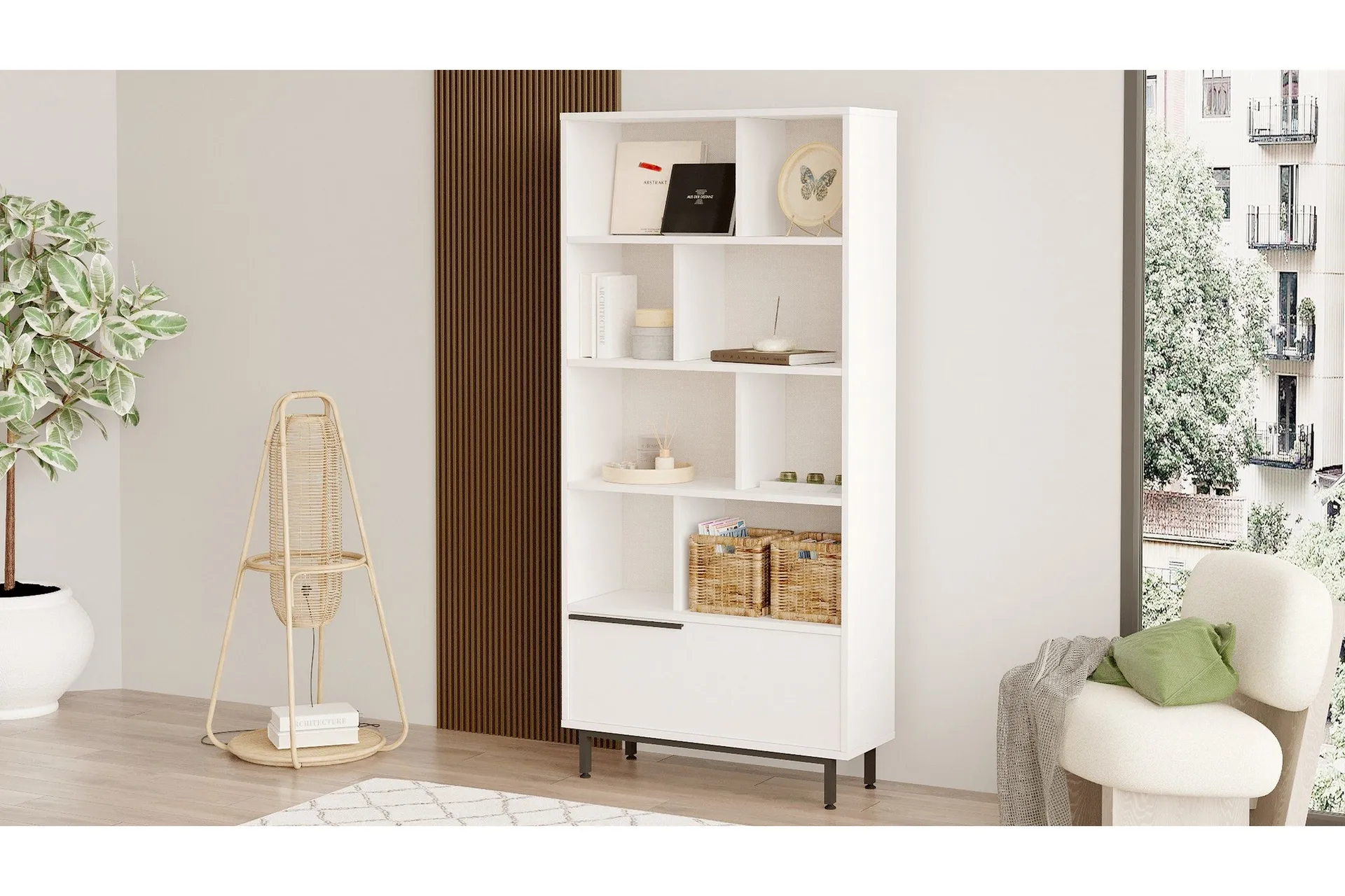 liyakat bokhylla 83,9 cm - vit