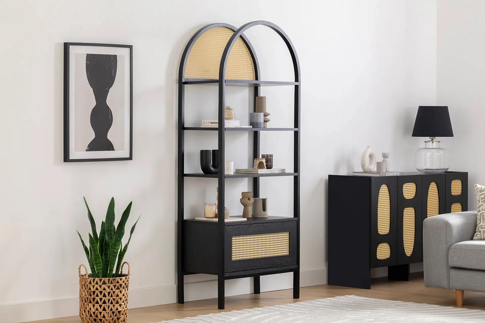 Makwana Bokhylla 76 cm - Svart