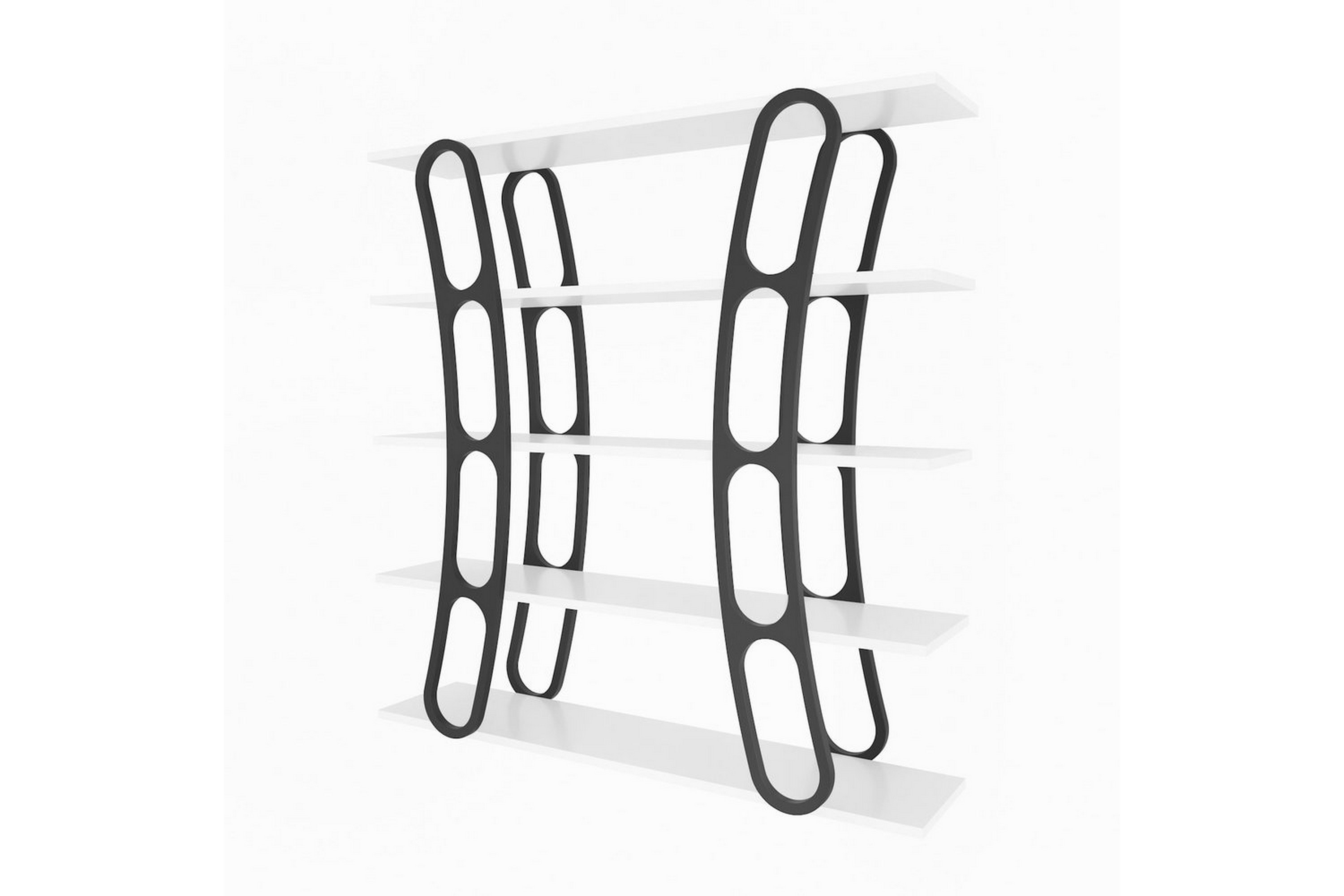 bokhylla quenla vit / svart - vit / svart