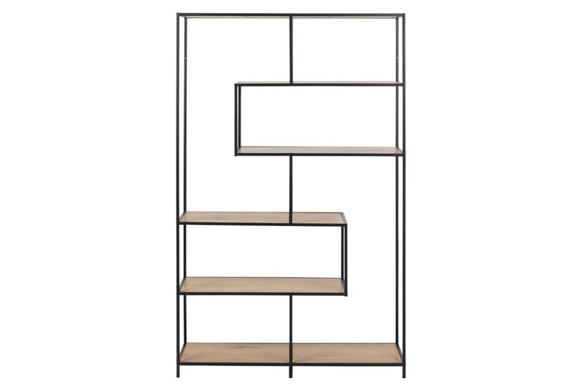 Seaford Hylla 114x35x185 cm Ek/Svart -