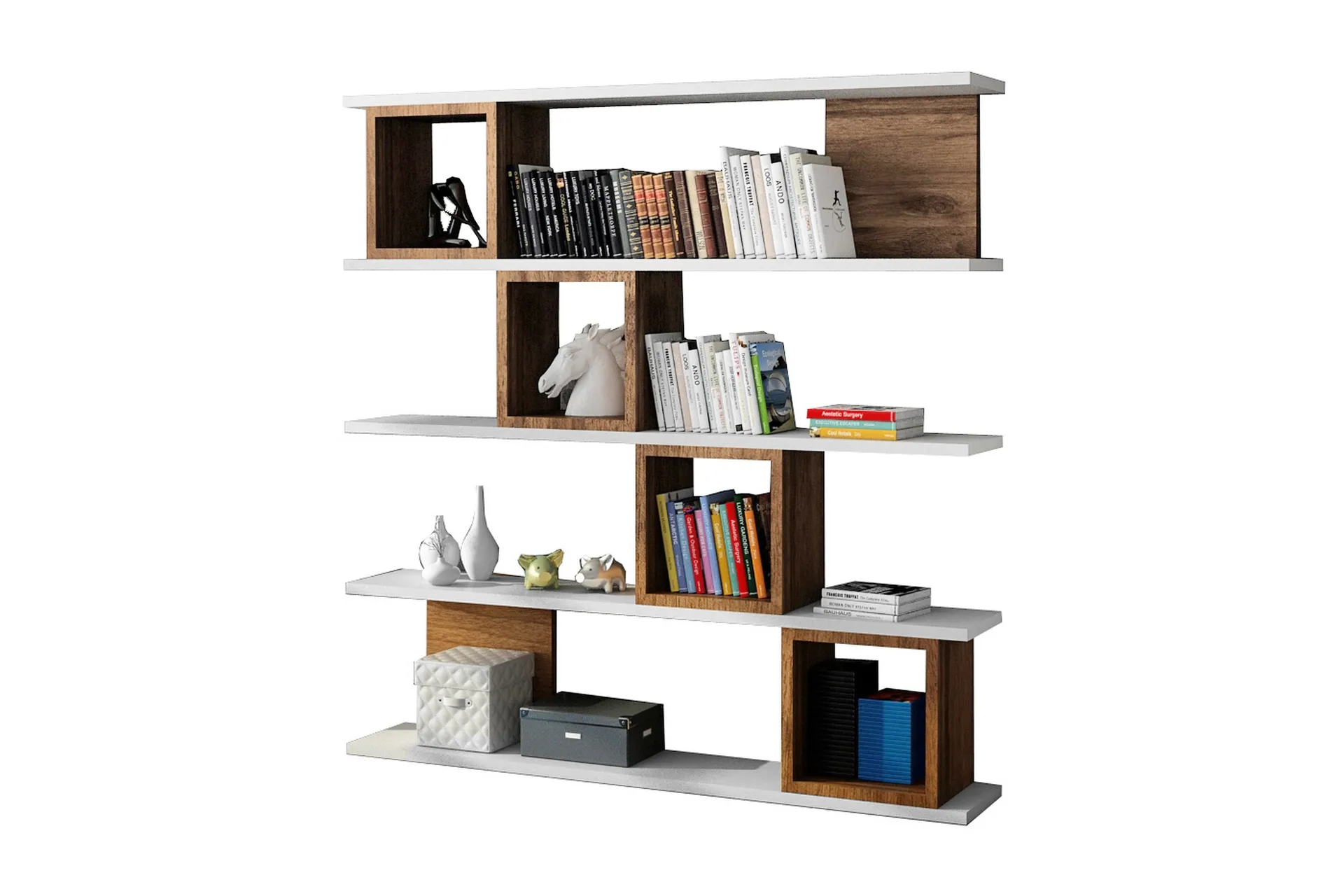 windlar vägghylla - valnöt/vit