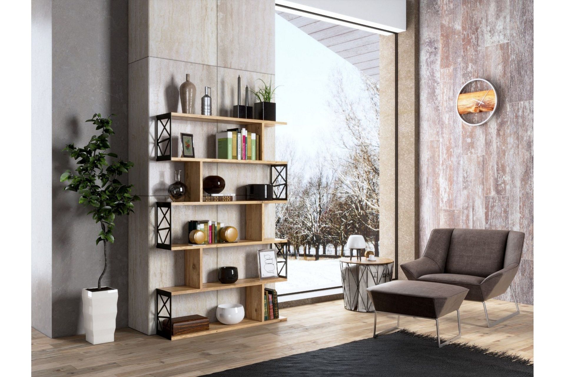 Elspet Bokhylla 90 cm - Brun