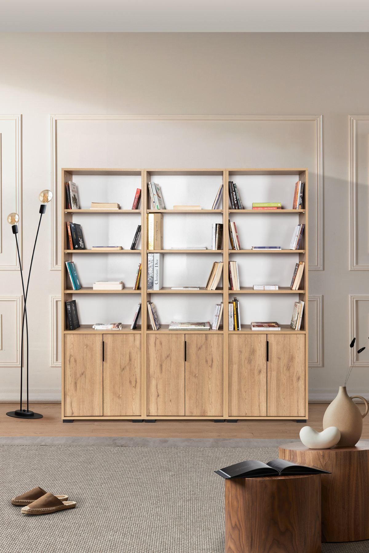 Pavio Bokhylla 180x187x30 cm - Sapphire Oak