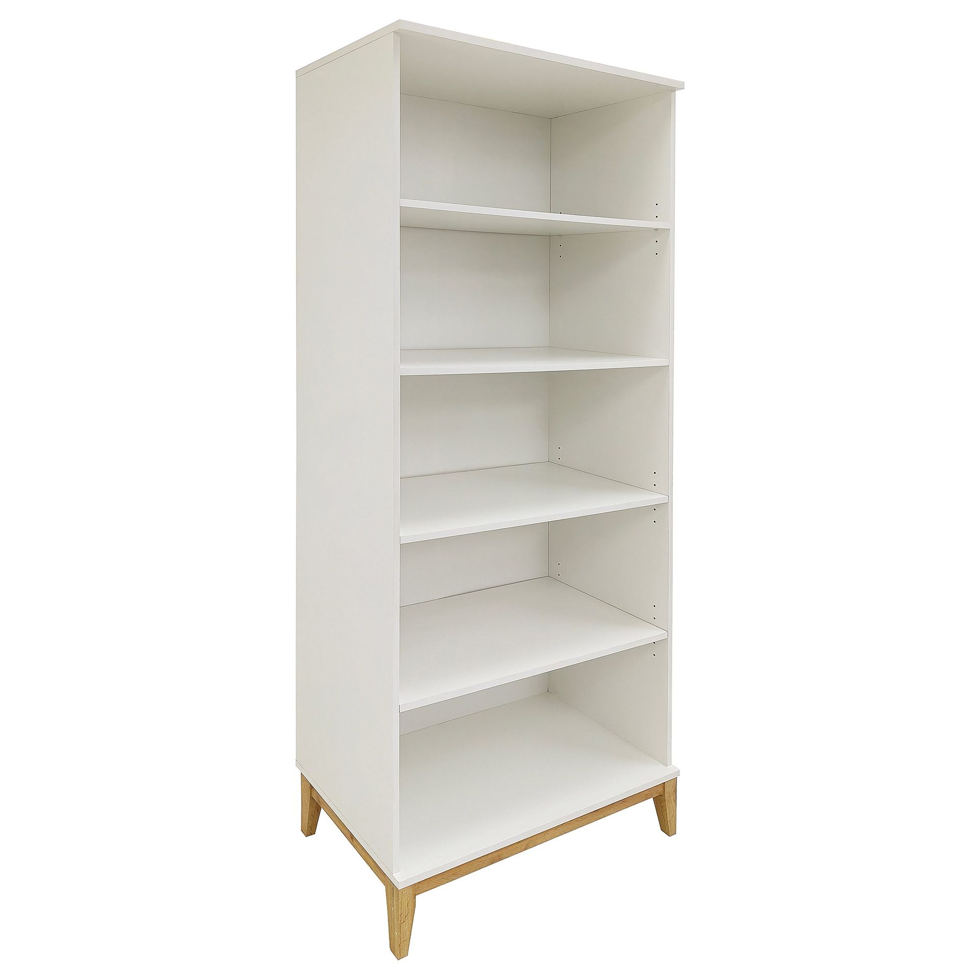 Pelle Bokhylla 80x191 cm - Vit/Wotan-ek