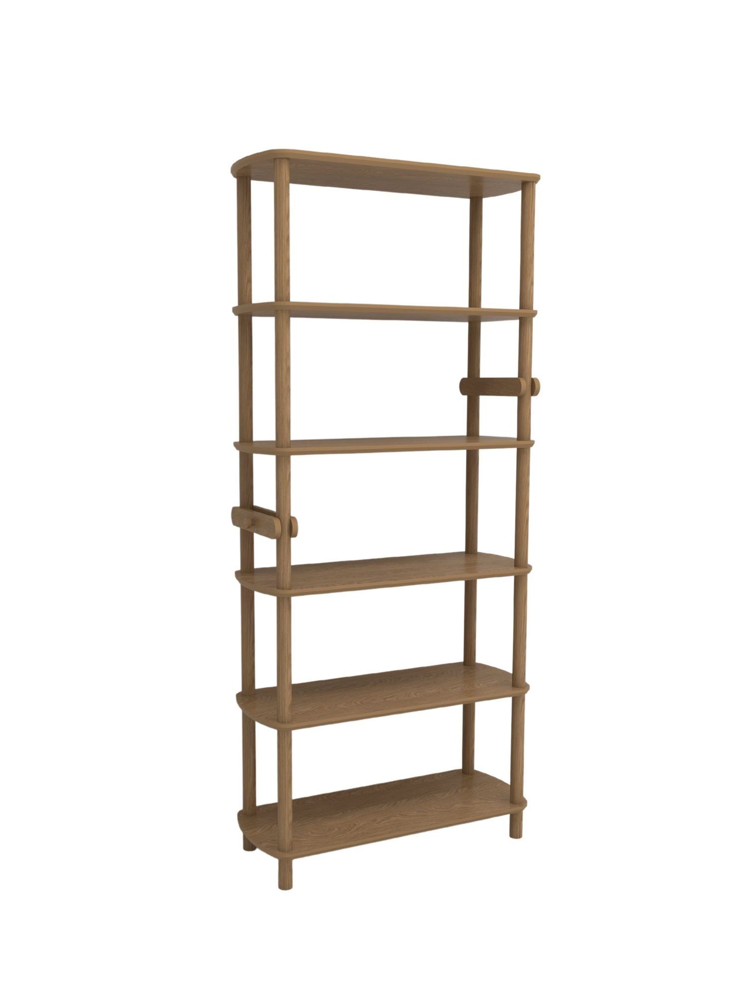 Pienk H&ouml;g Bokhylla 80 cm i Ek - Brun