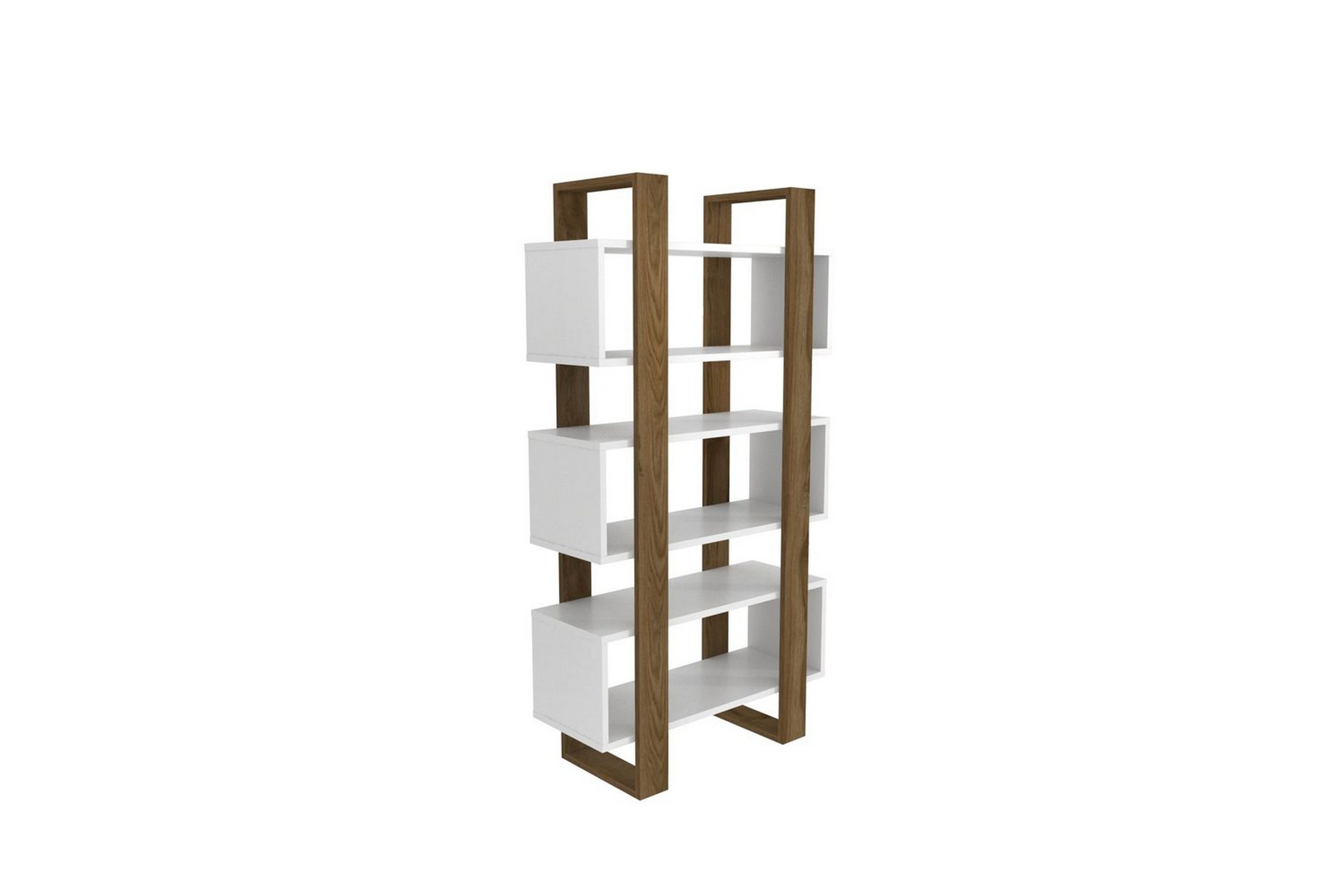 thyric bokhylla 80 cm - valnöt/vit