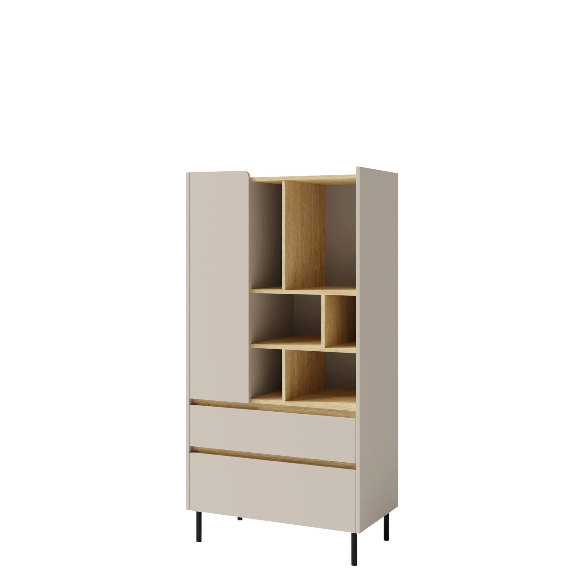 Travic Bokhylla 80 cm i Metall - Beige