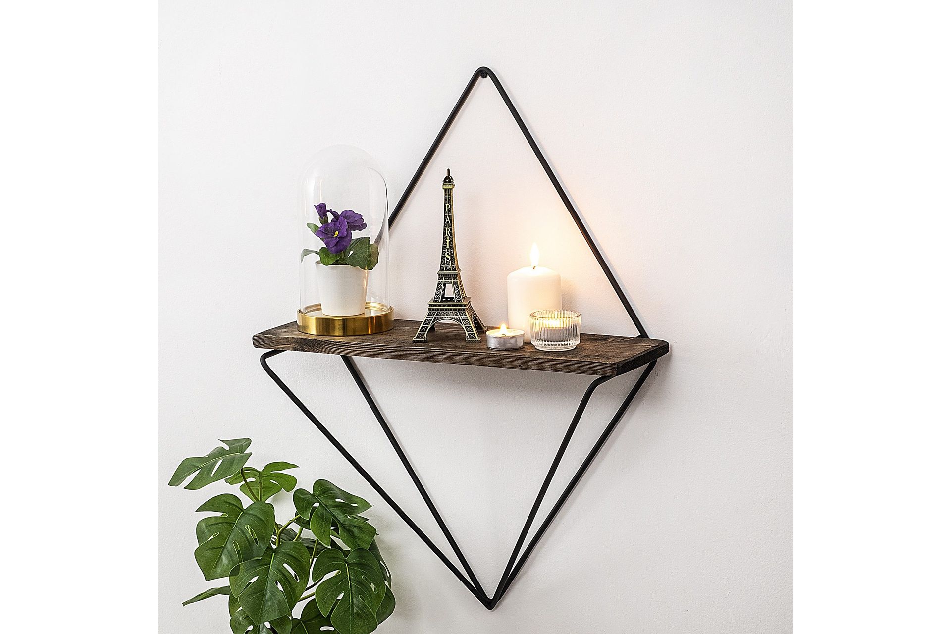 amstelveen vägghylla 15x27 cm - svart/valnöt