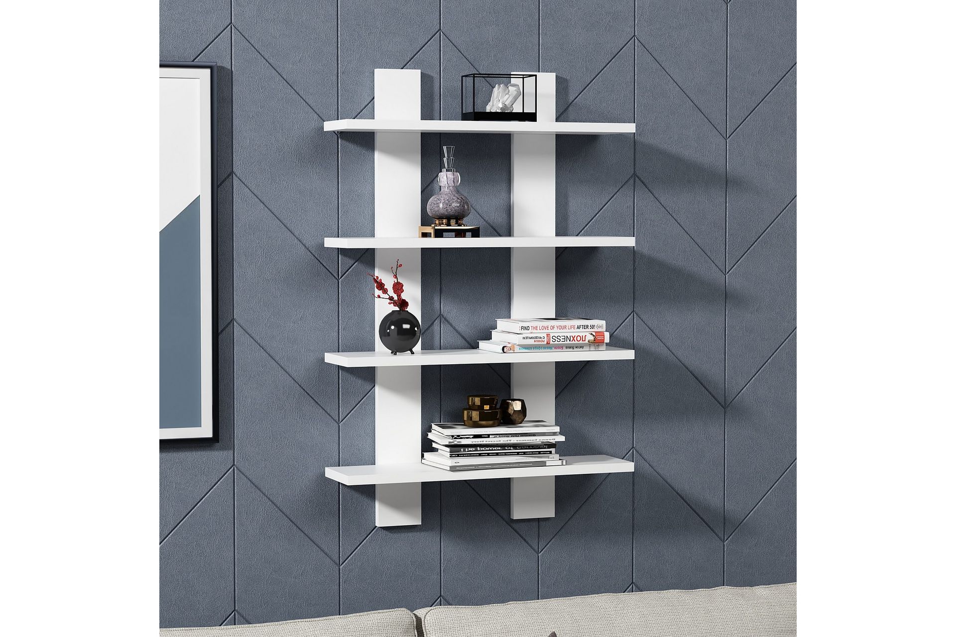 Aposonga V&auml;gghylla 60x16 cm - Vit