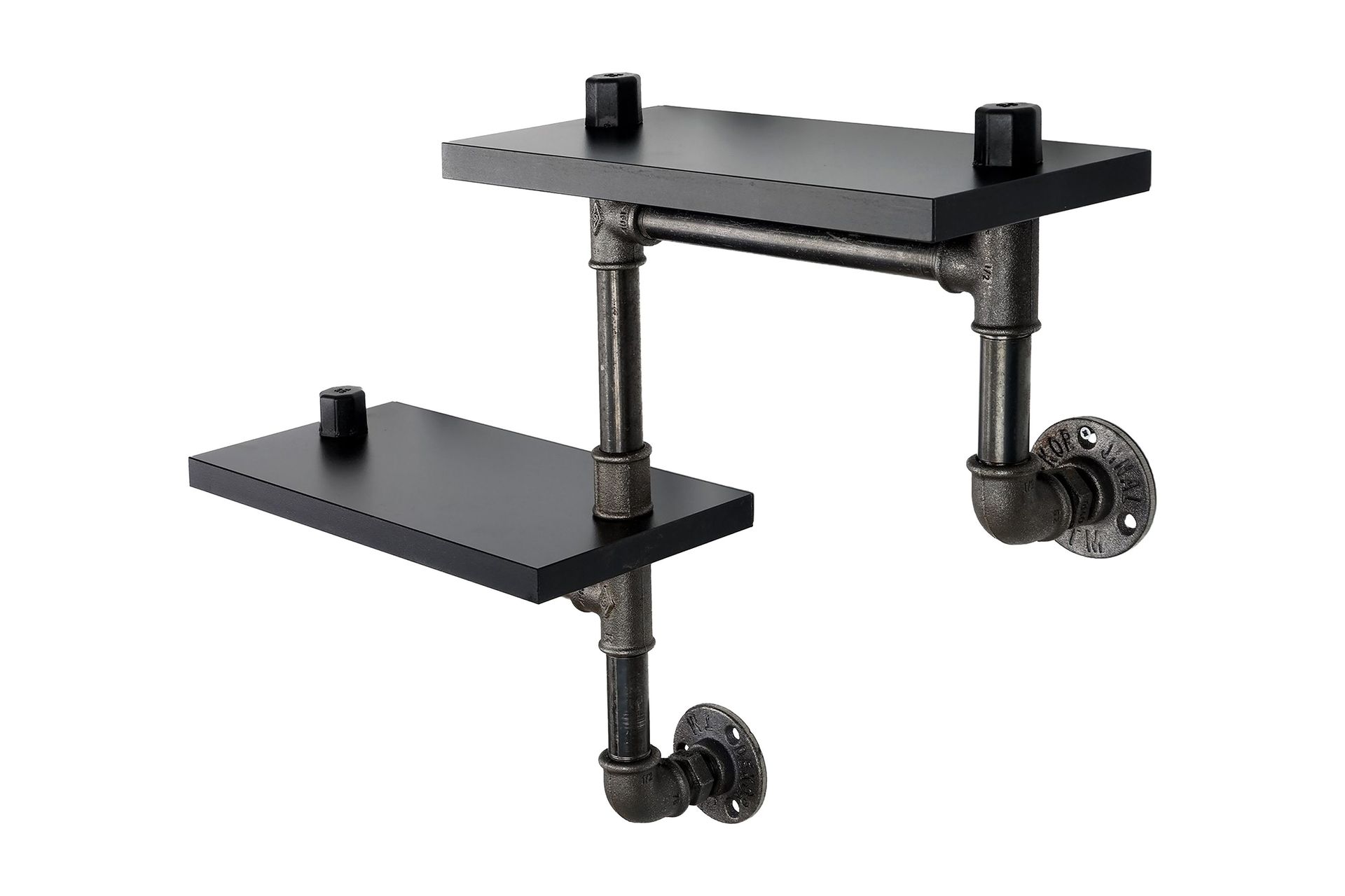 Chandina V&auml;gghylla 56x13 cm 2 Hyllor - Svart