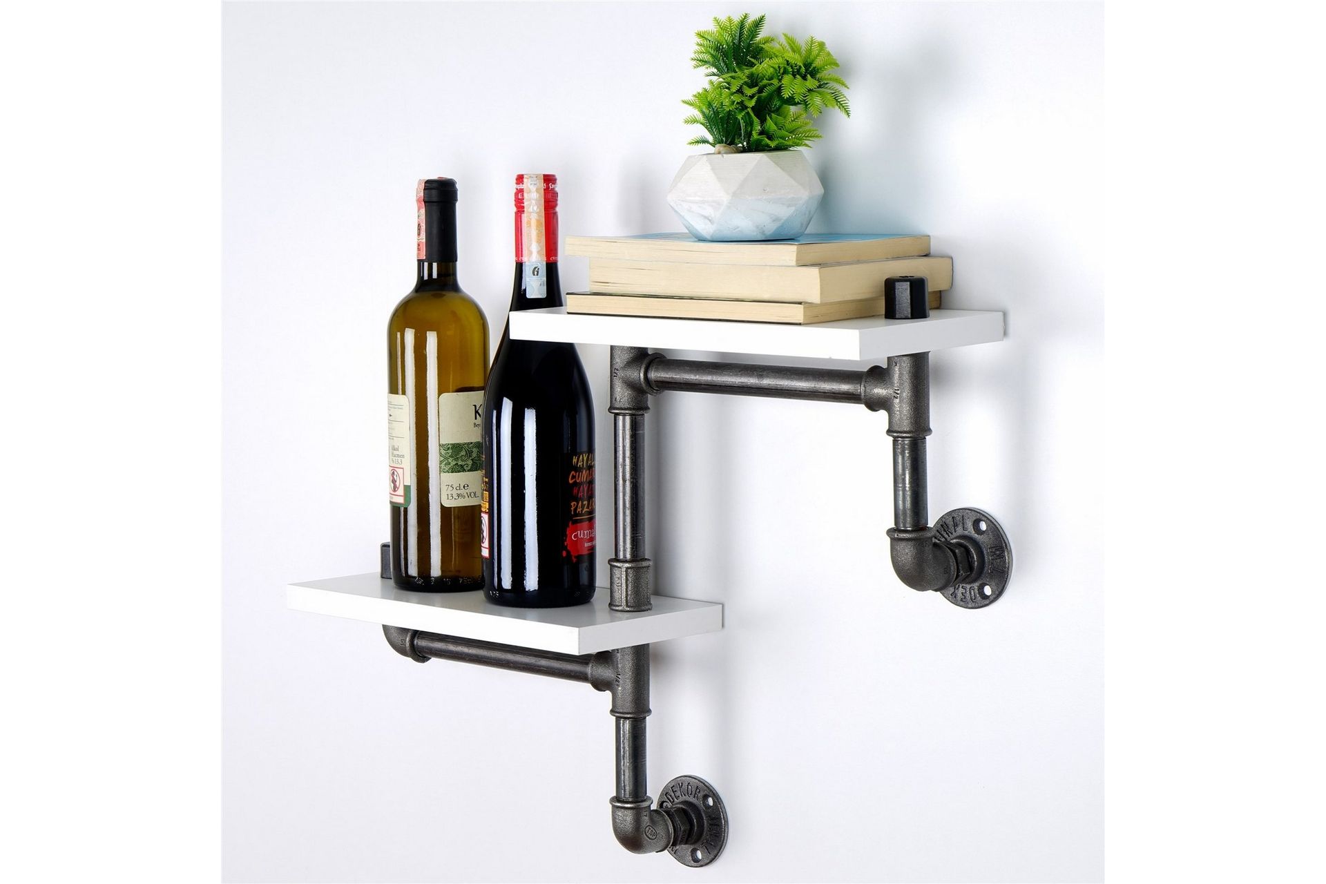 Chandina V&auml;gghylla 56x13 cm 2 Hyllor - Vit