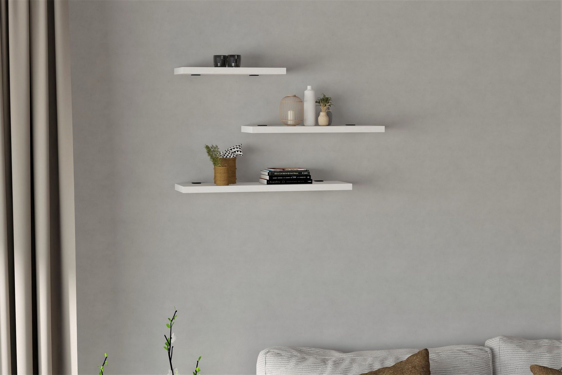 Cordin V&auml;gghylla 2x30 cm 3-pack - Vit