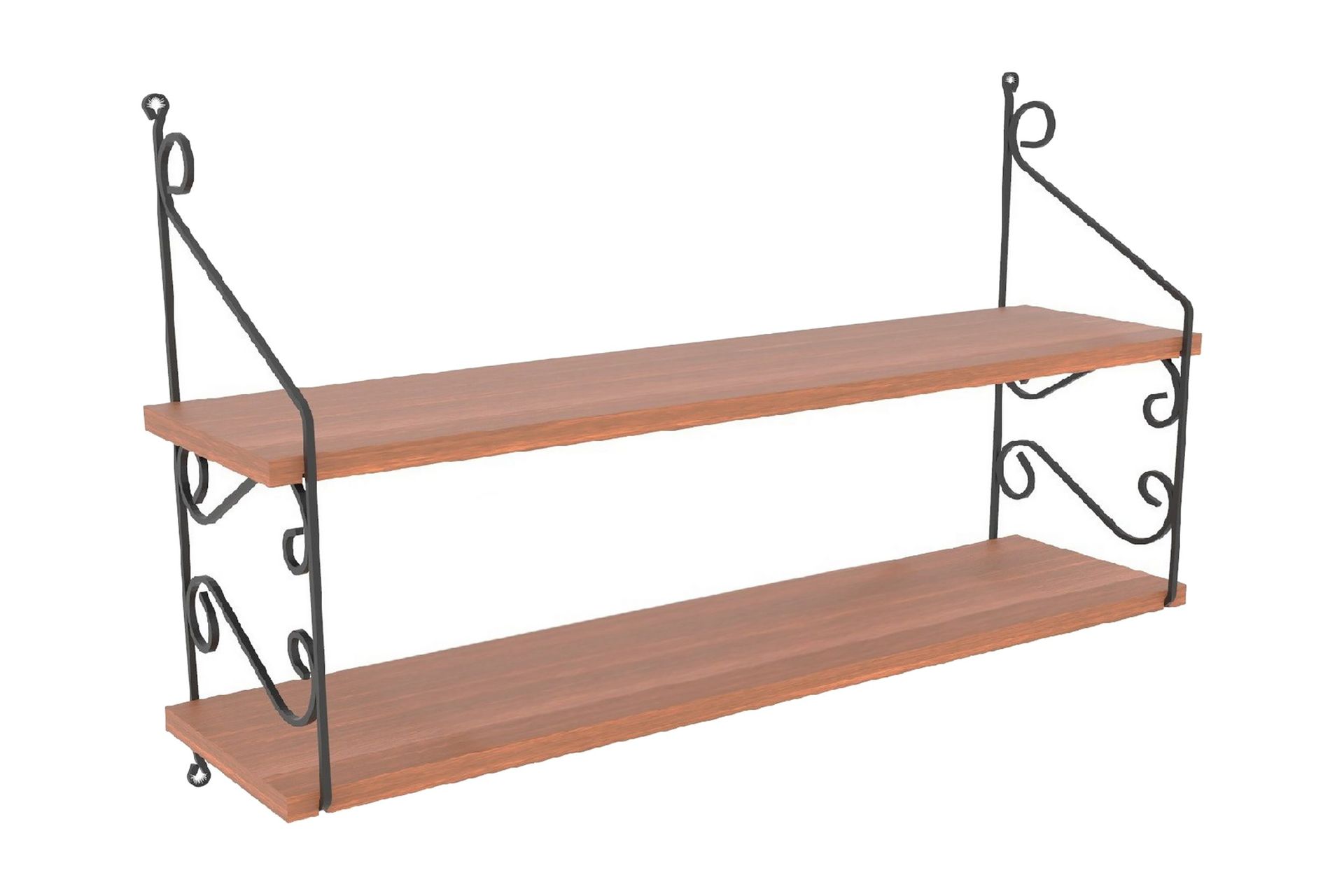 decormet vägghylla 2 hyllor - brun