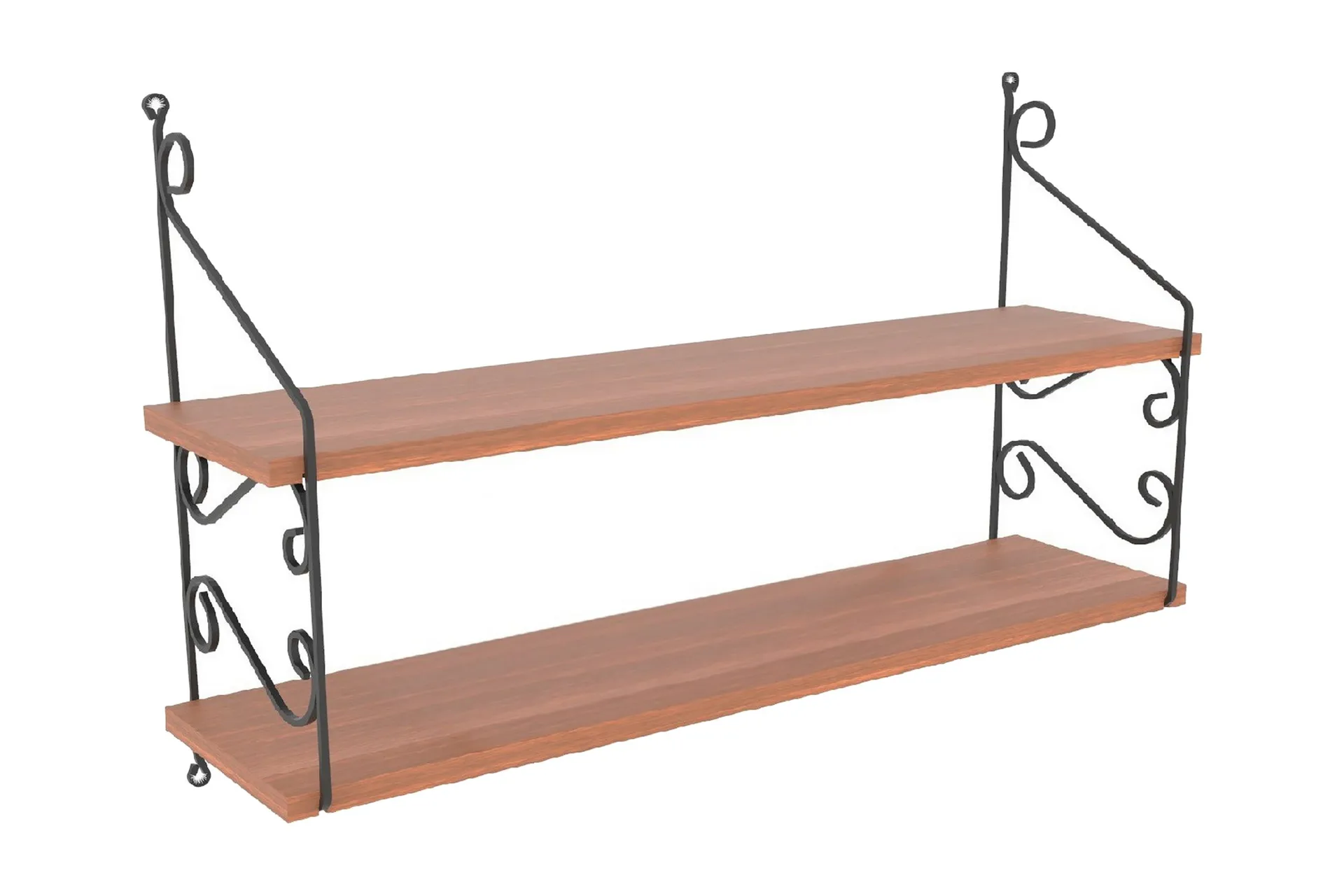 Decormet V&auml;gghylla 2 Hyllor - Brun