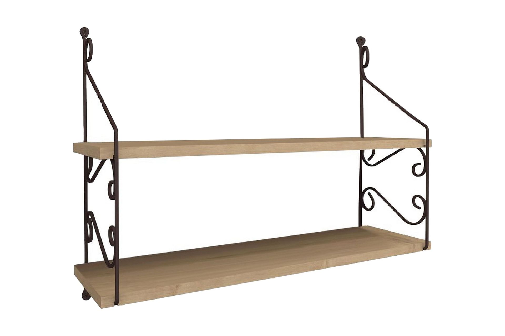 Decormet V&auml;gghylla 2 Hyllor - M&ouml;rkbrun