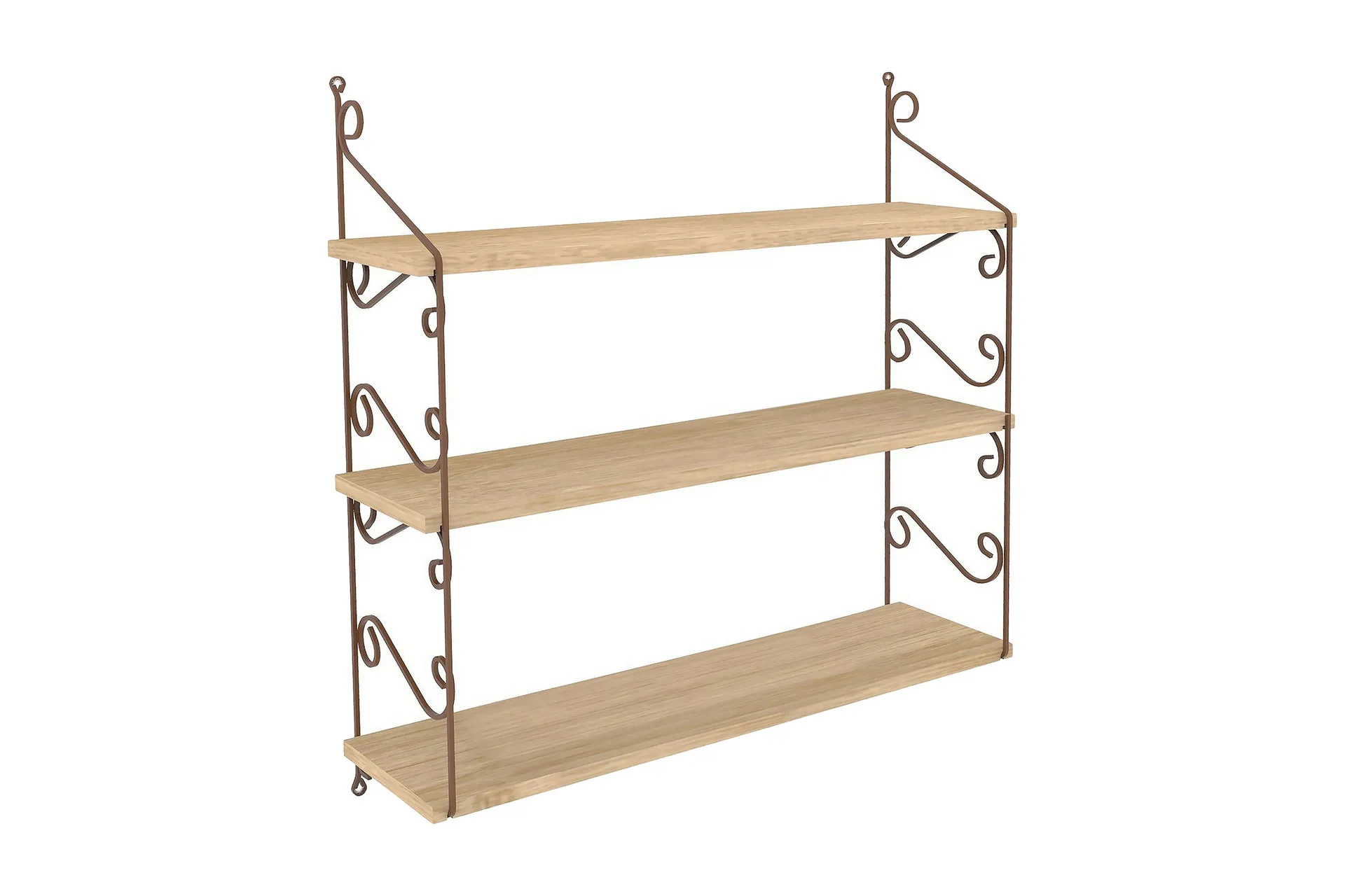 Decormet V&auml;gghylla 3 Hyllor - Brun