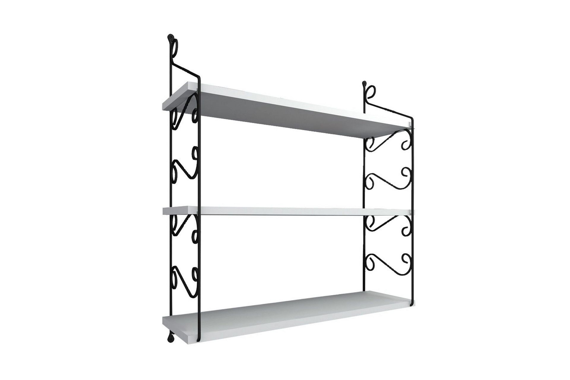 decormet vägghylla 3 hyllor - vit/svart