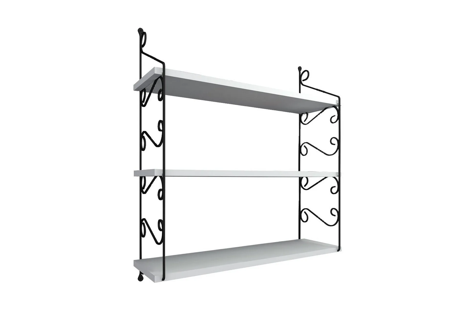 Decormet V&auml;gghylla 3 Hyllor - Vit/Svart