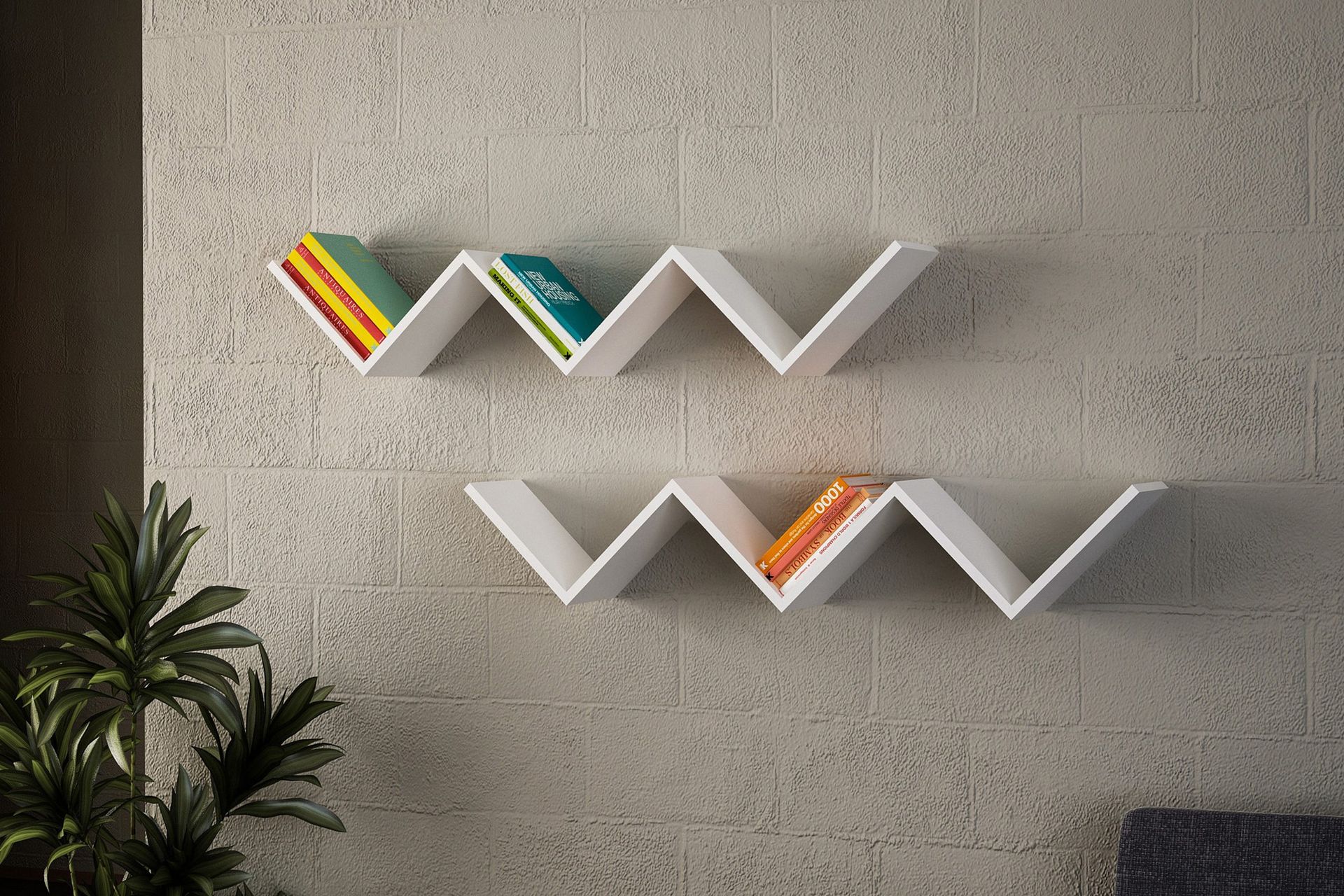 Decormet V&auml;gghylla W-form - Vit/Orange