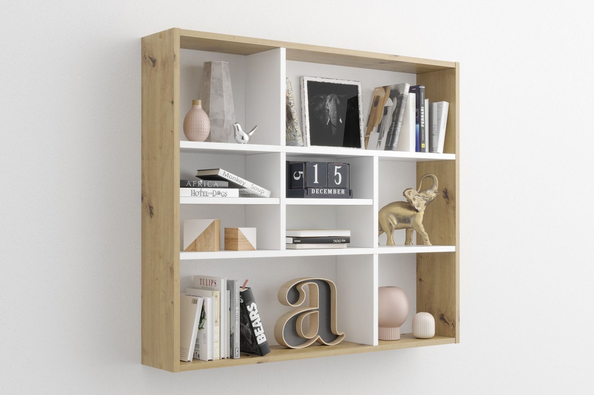 Delphie V&auml;gghylla 90 cm - Brun/Vit