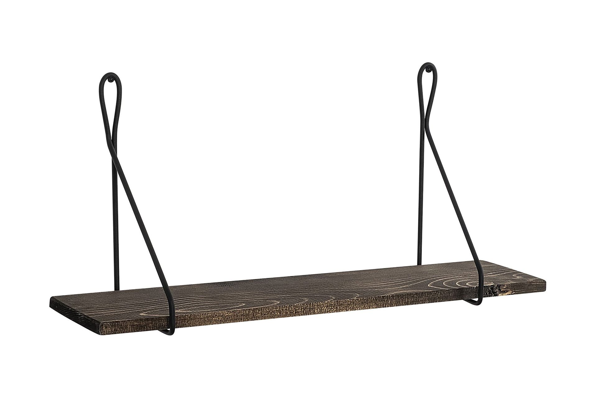 gokse vägghylla 15x60 cm - svart/valnöt