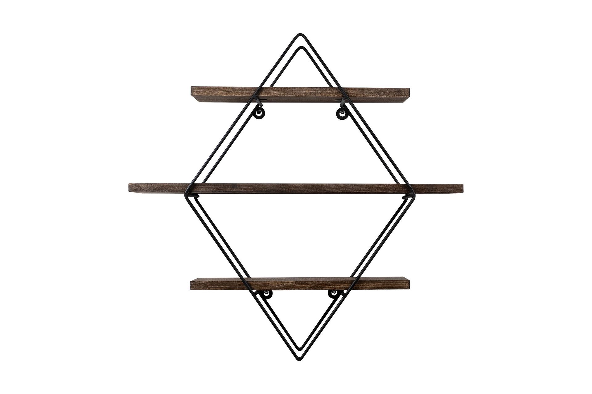 gyllenlack vägghylla 60x15 cm 3 hyllor - svart/mörkbrun