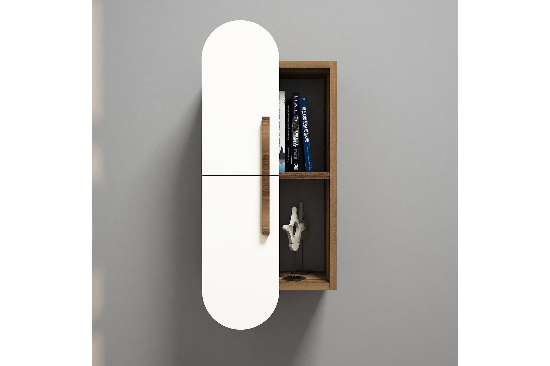 hovdane vägghylla 35 cm - brun/vit