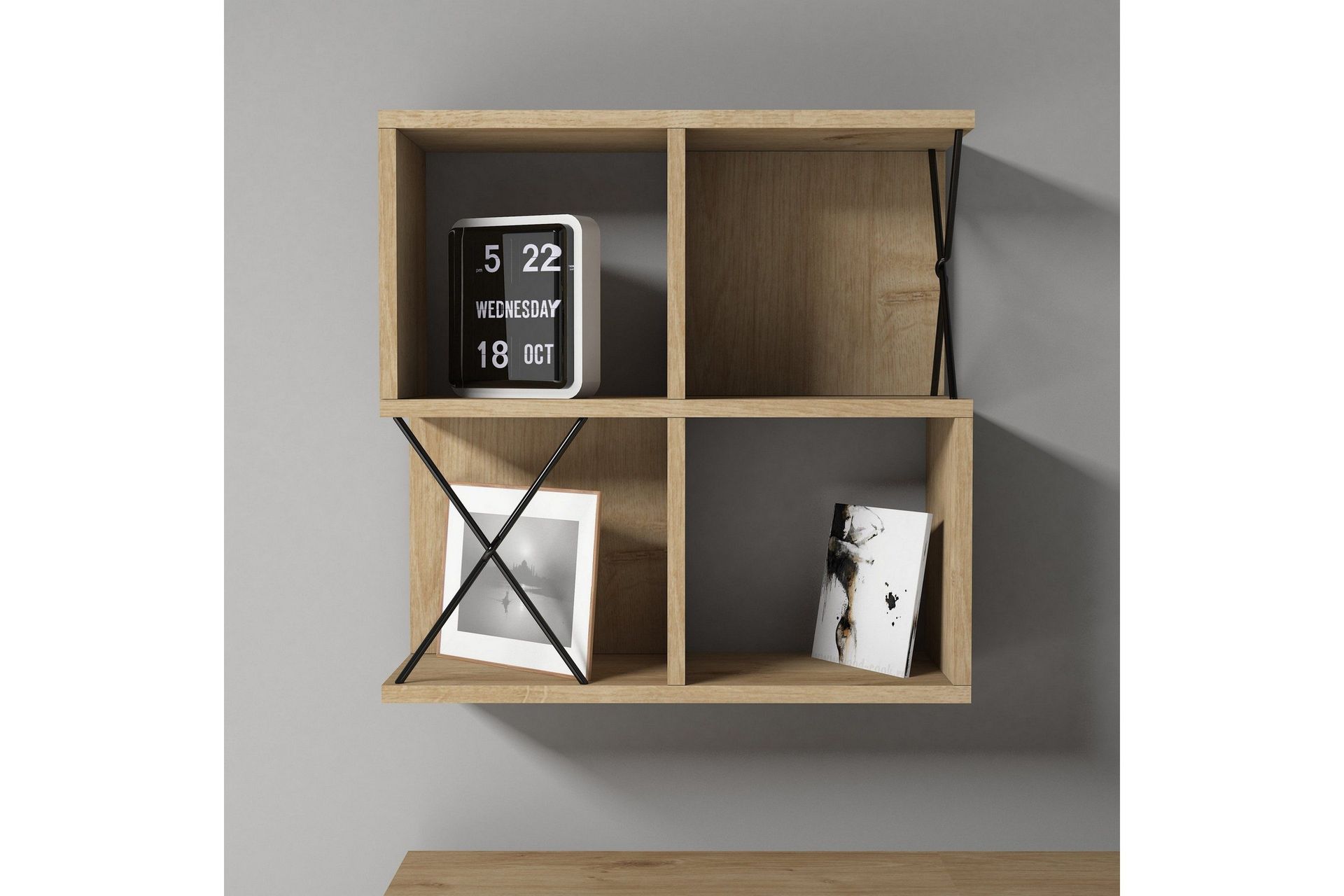 hovdane vägghylla 60 cm - brun/svart