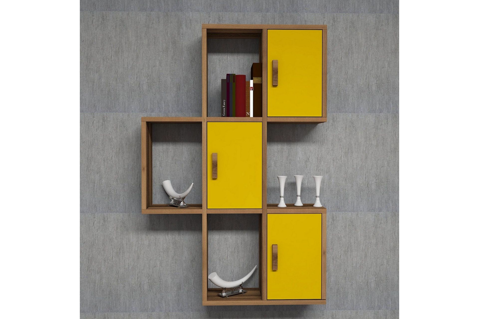 hovdane vägghylla 75 cm - brun/gul