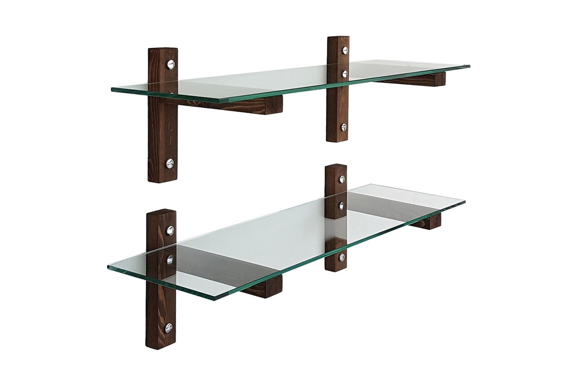 ilano vägghylla 85 cm - brun/glas