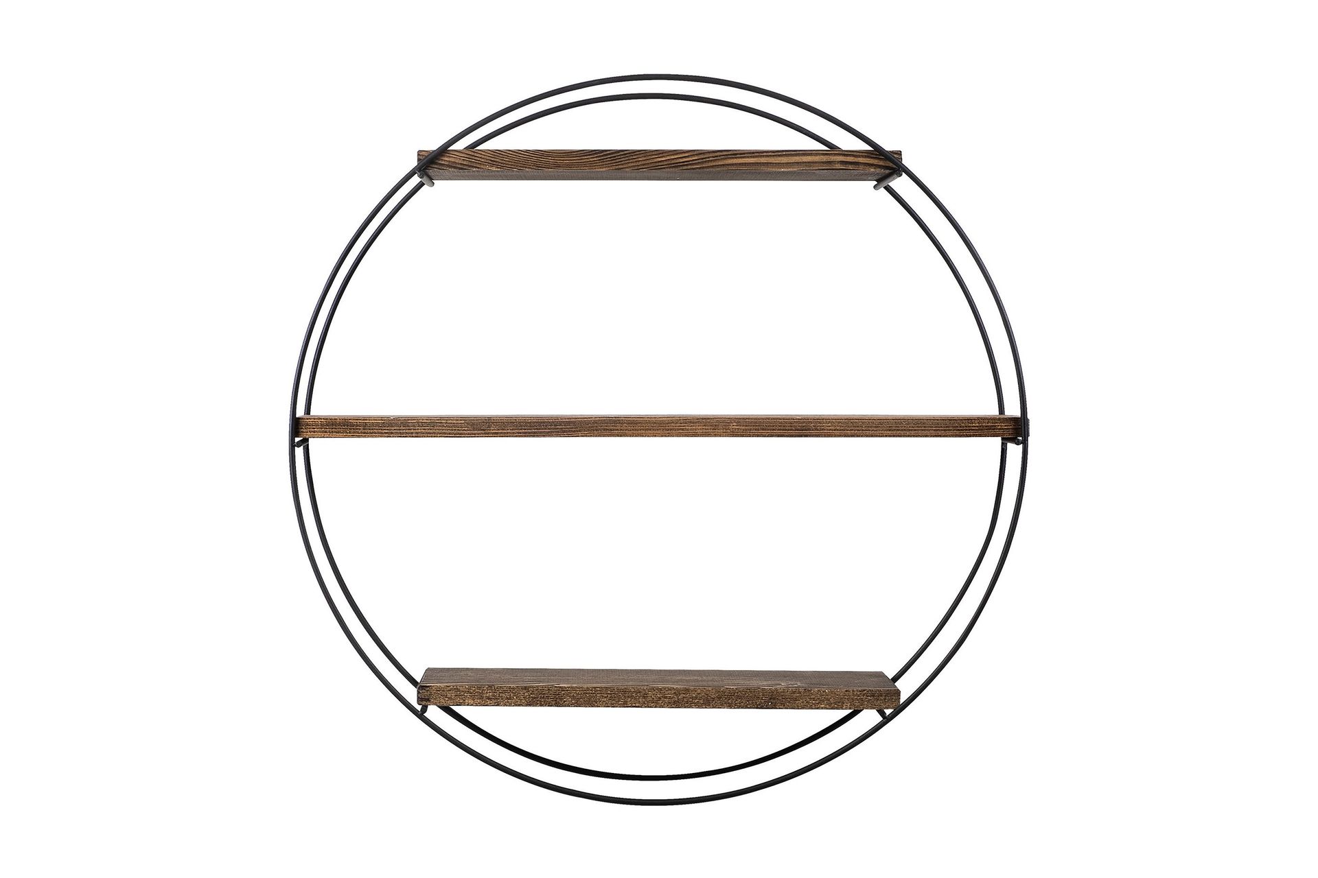 Jundiai V&auml;gghylla 60x15 cm 3 Hyllor - Svart/M&ouml;rkbrun