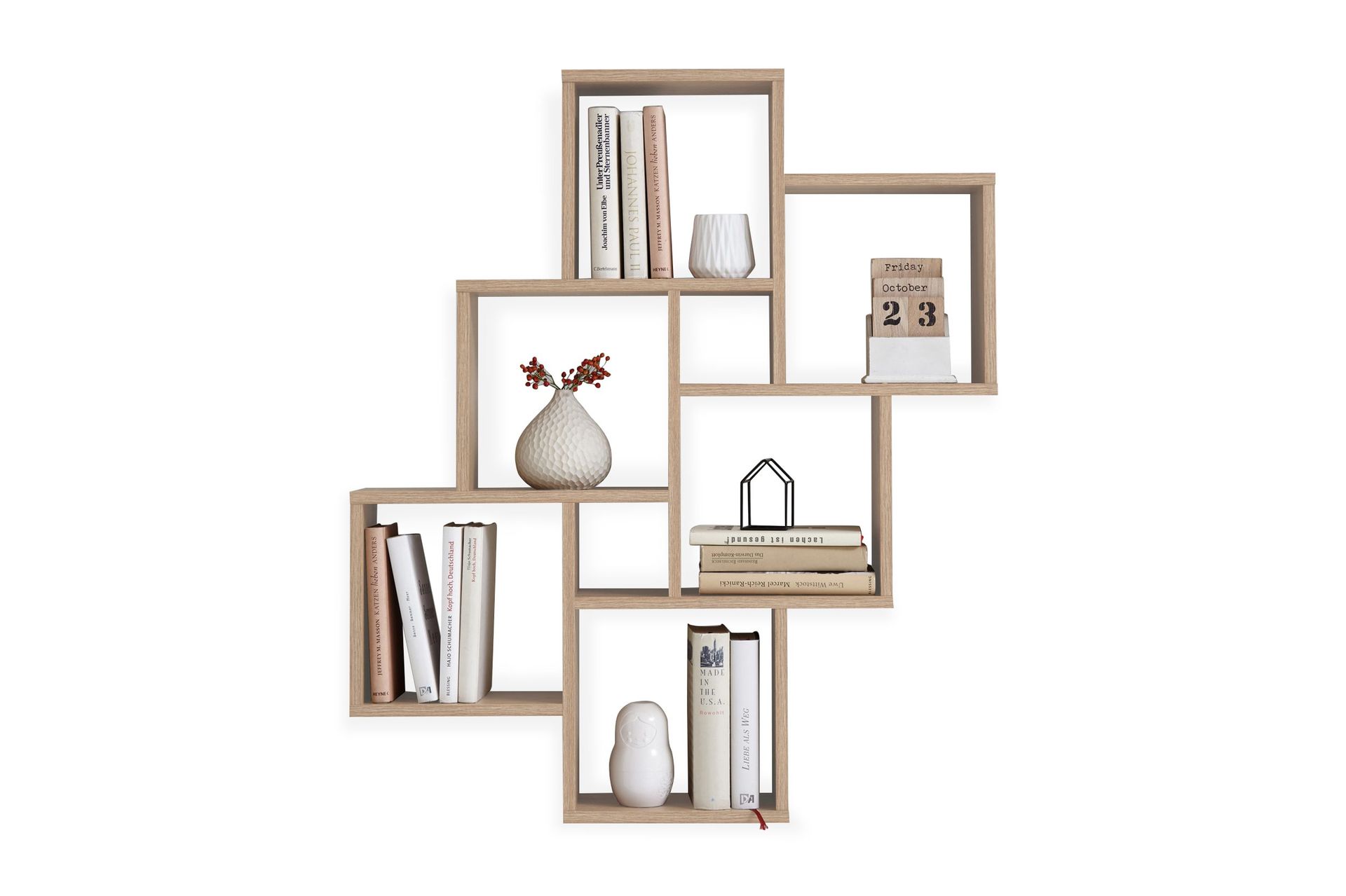 Laurio V&auml;gghylla 81 cm - Ljusbrun