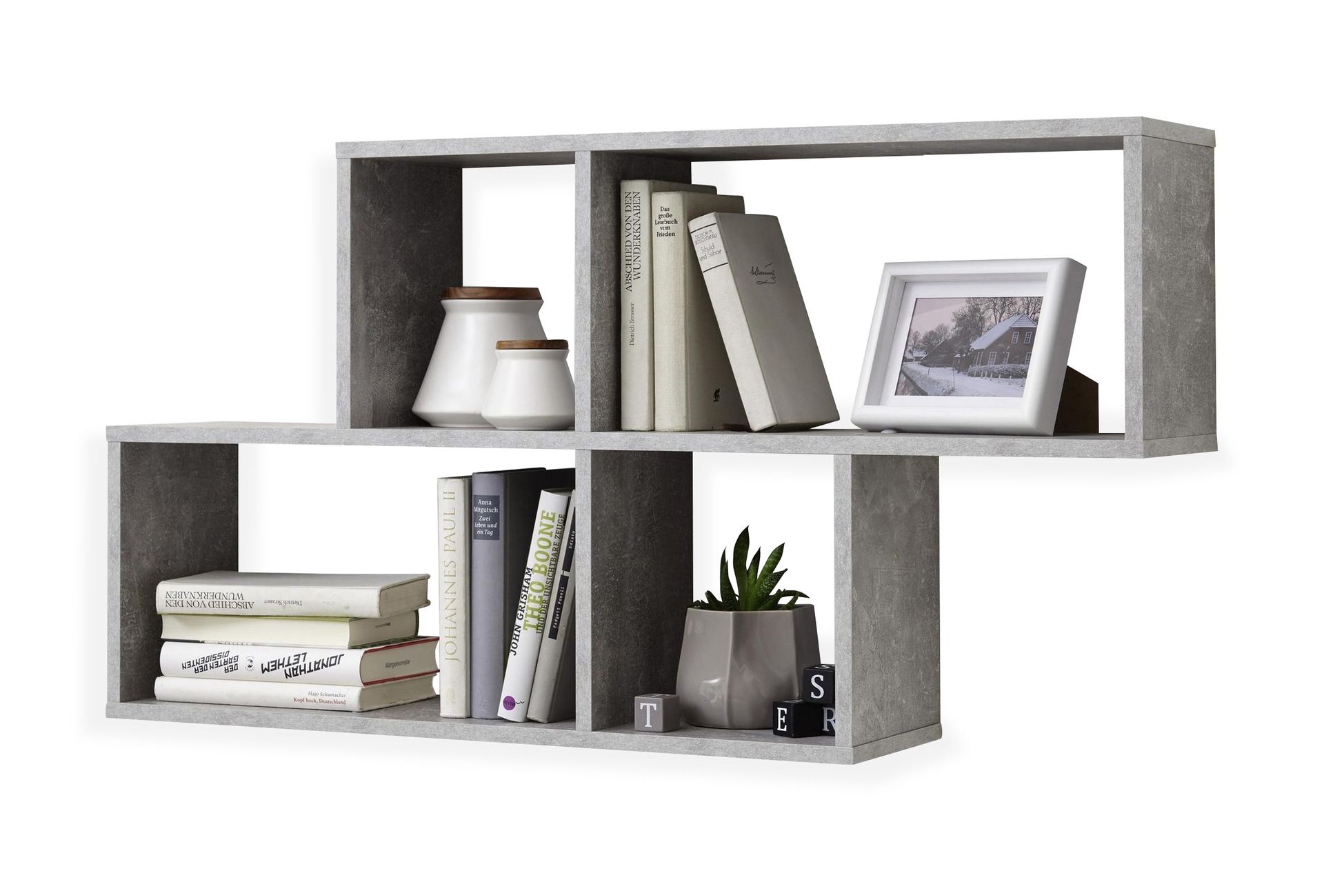 nora vägghylla 100 cm - vit/betong