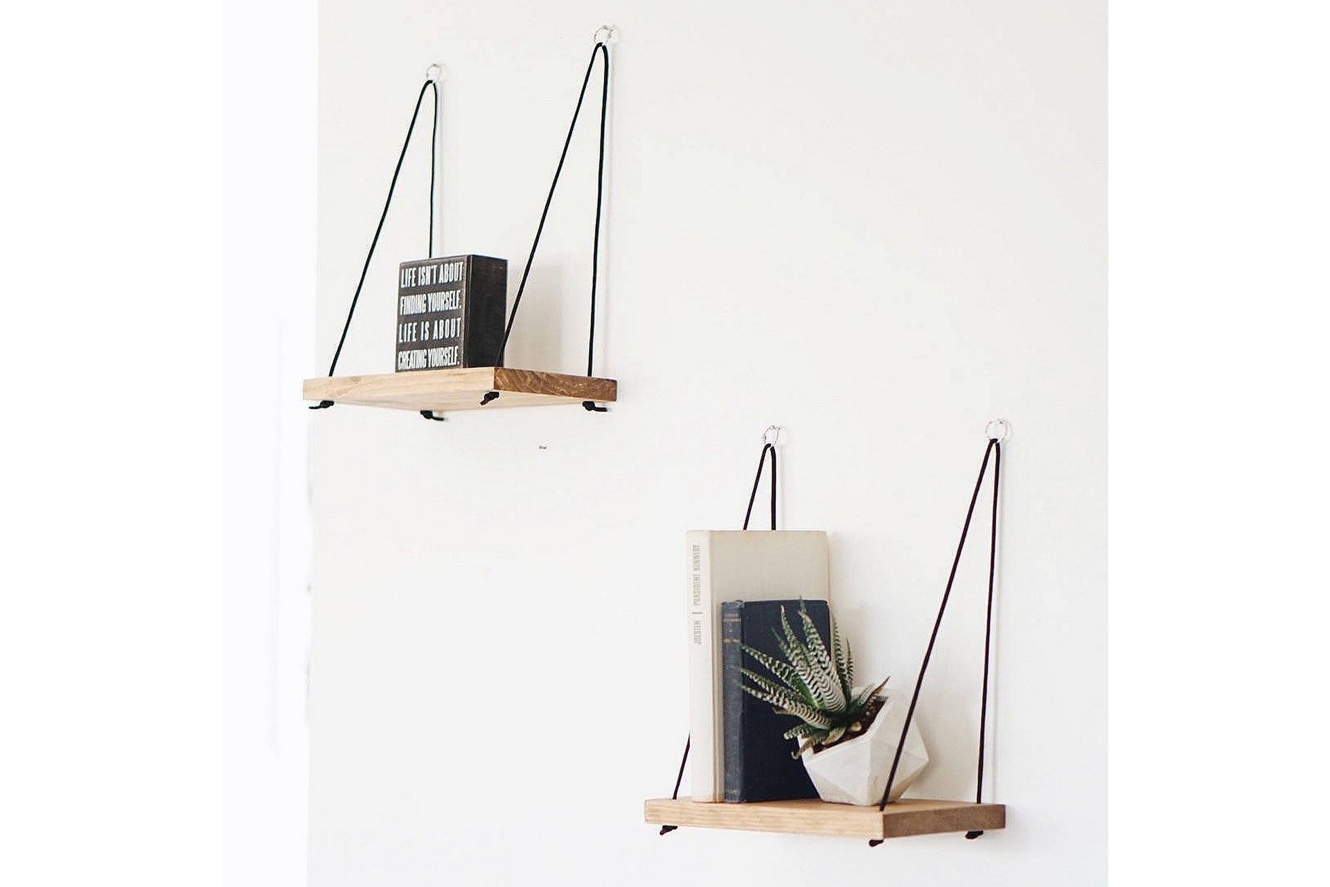 pukkuri vägghylla 40 cm - brun