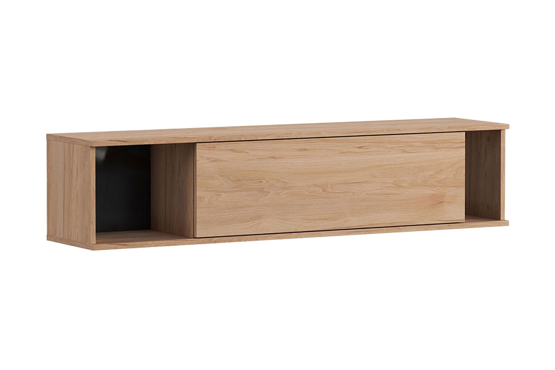 querty vägghylla 135x30x30 cm - natur/svart