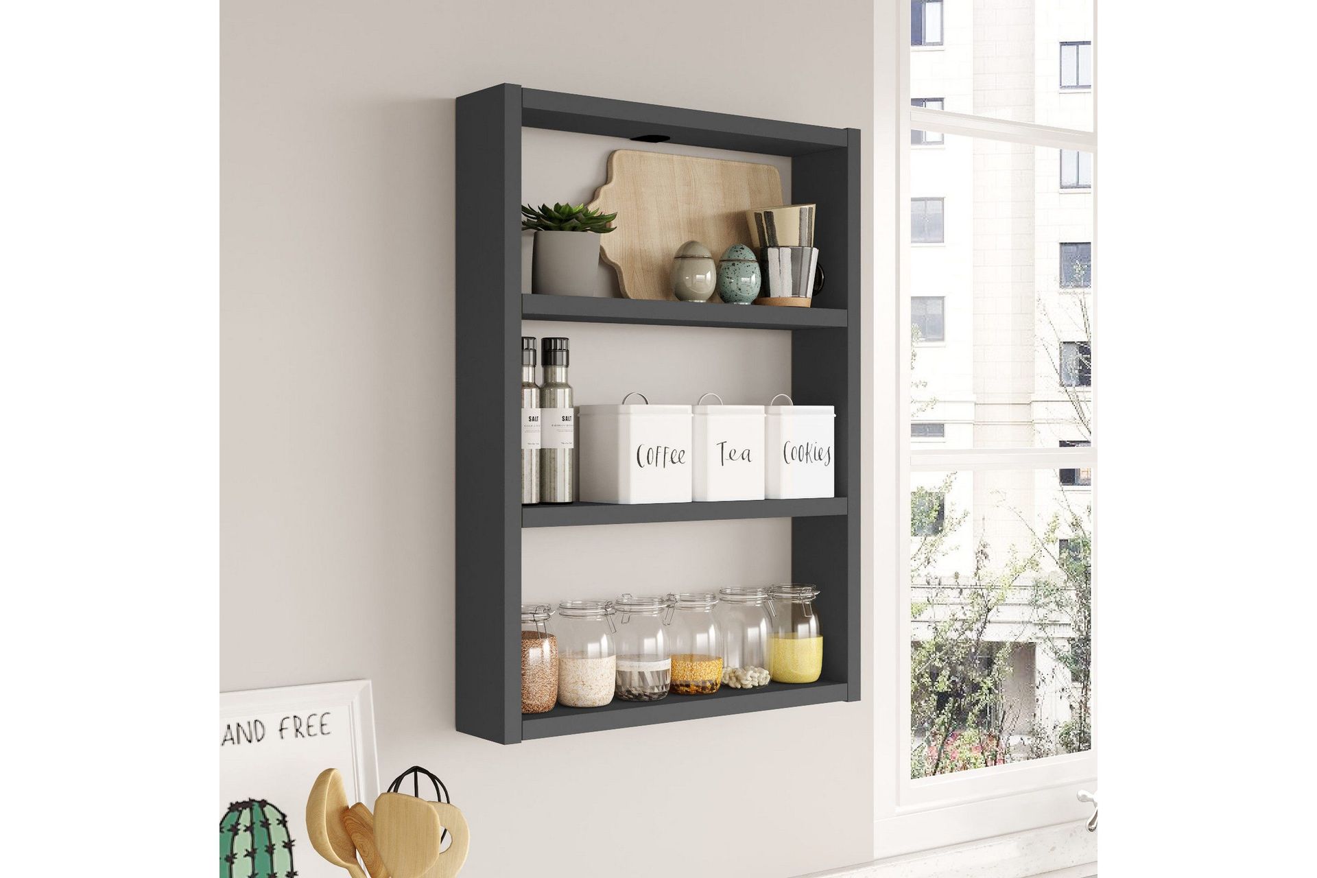 rinorea vägghylla 43,2x60 cm - antracit