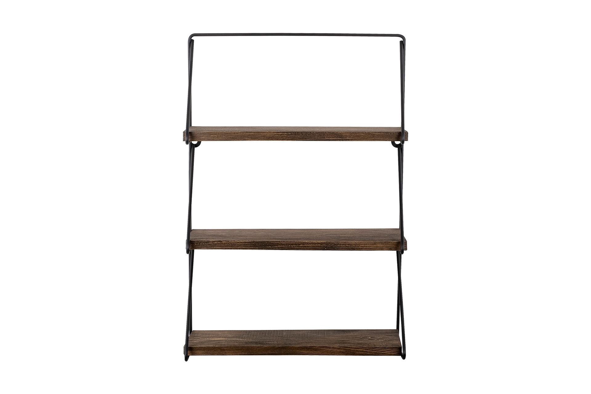 rinorea vägghylla 60x15 cm 3 hyllor - svart/mörkbrun
