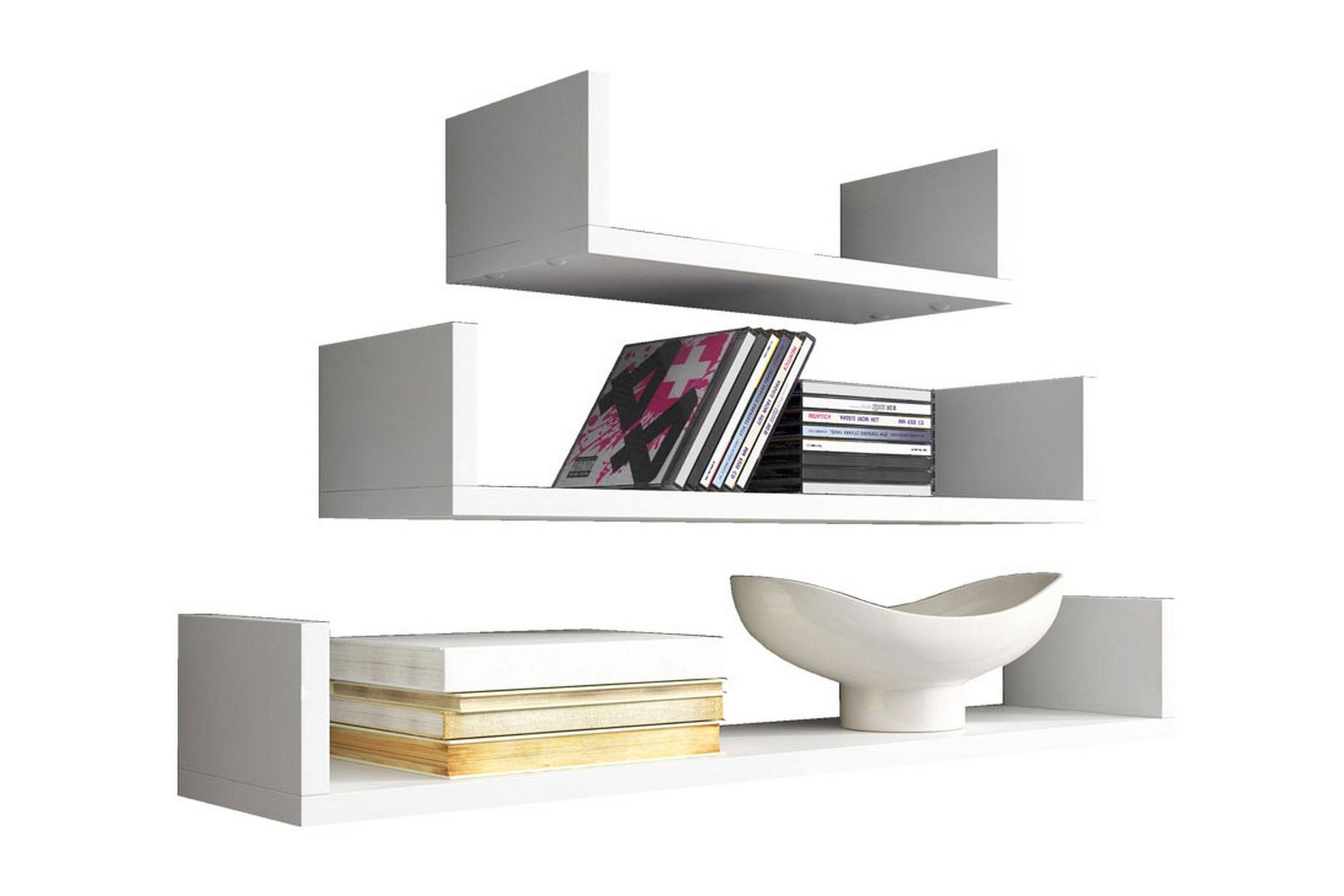 Trio V&auml;gghylla - Gr&aring;/Vit