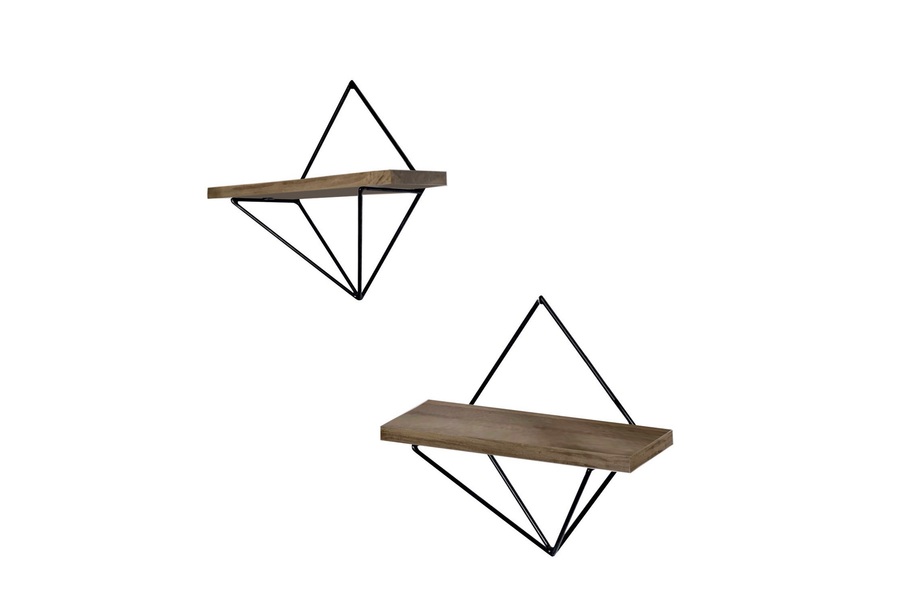 vägghylla 30x30 cm - valnöt/svart