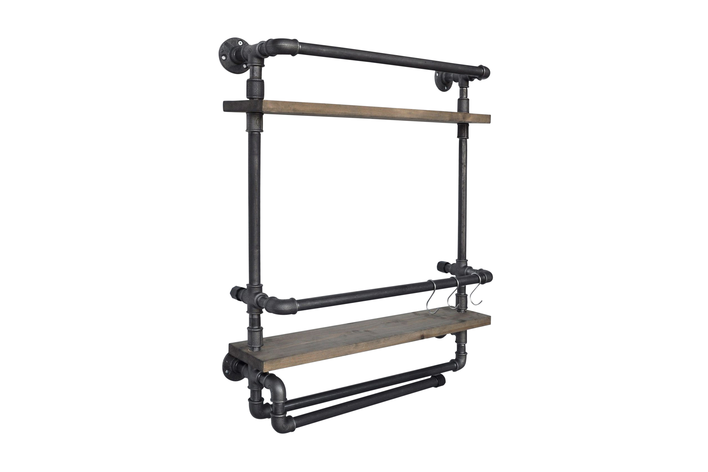 vägghylla arthur rör/trä - träsvart