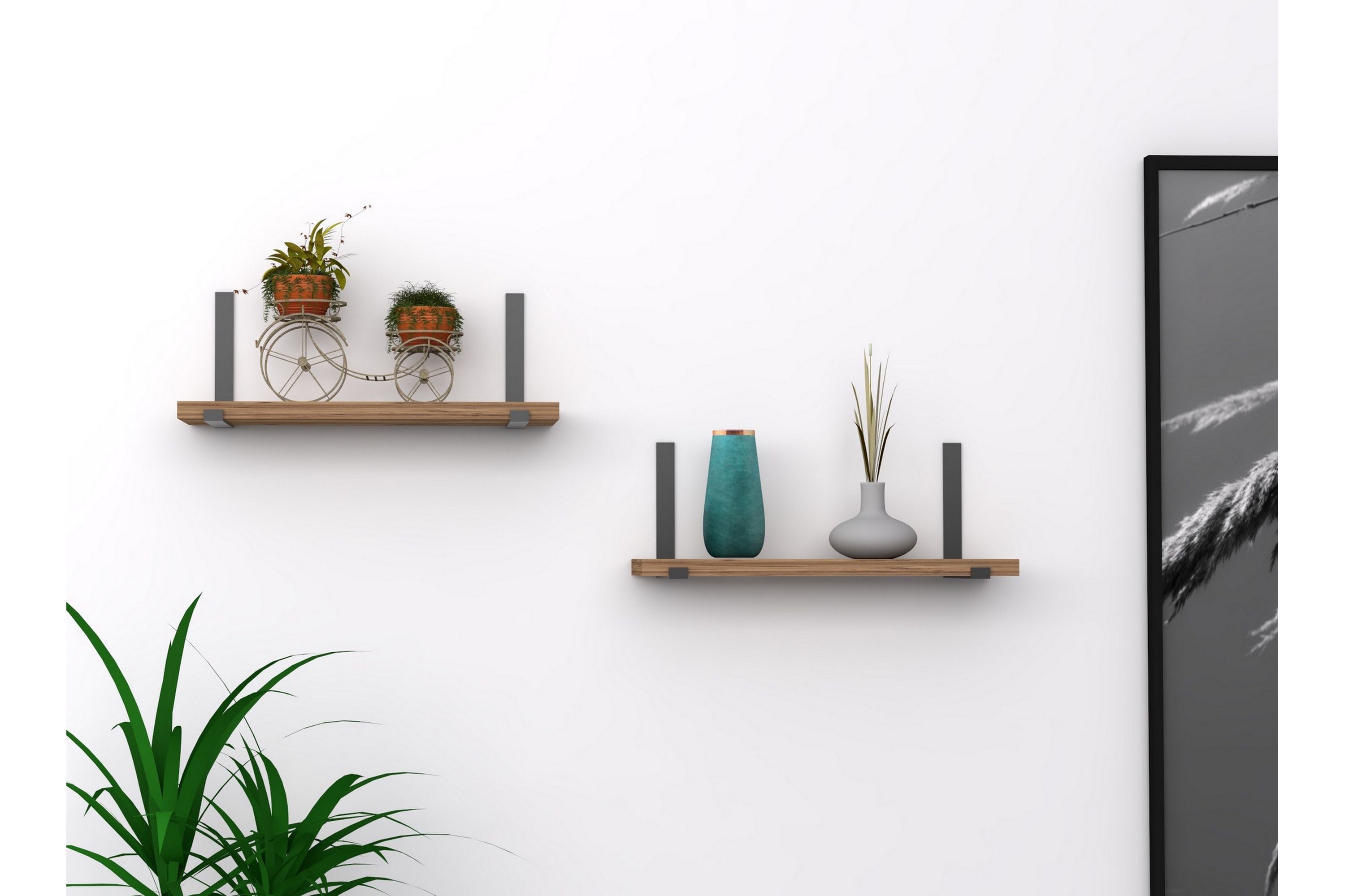 vägghylla lamana 40x15 cm 2 hyllor -