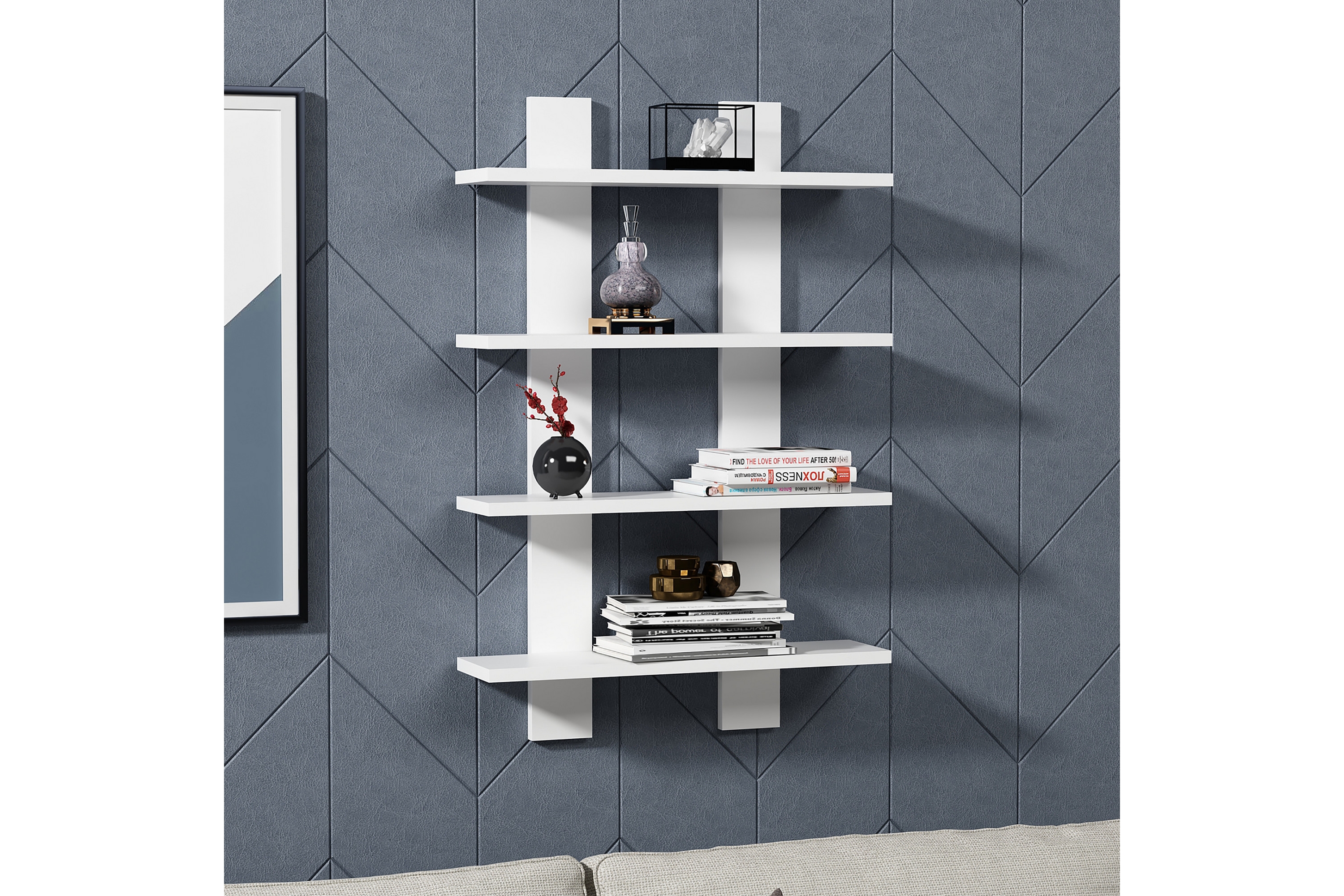 vägghylla laurela 60x16 cm - vit