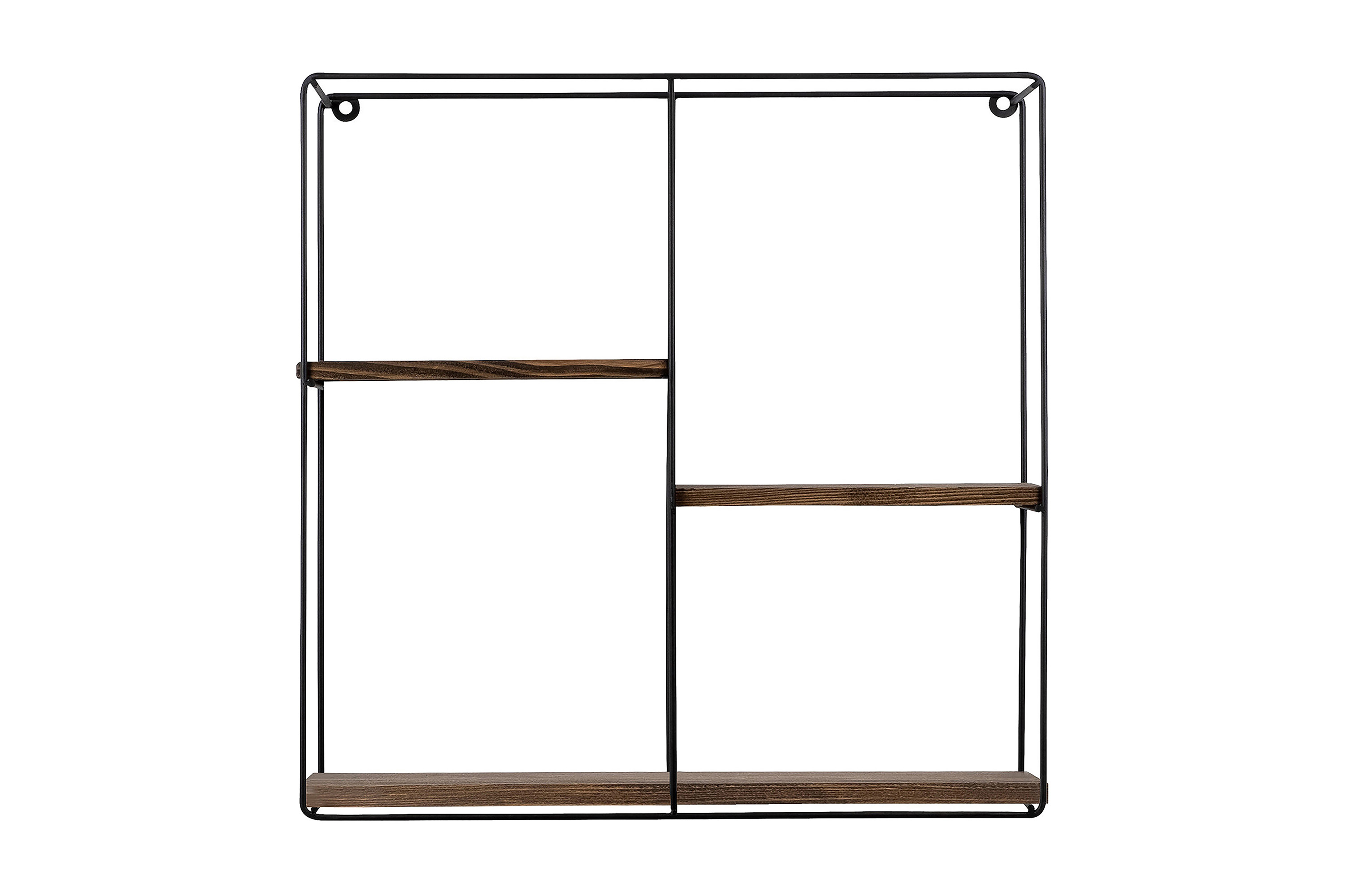 Vägghylla Lilas 60x15 cm 3 Hyllor Svart/Mörkbrun