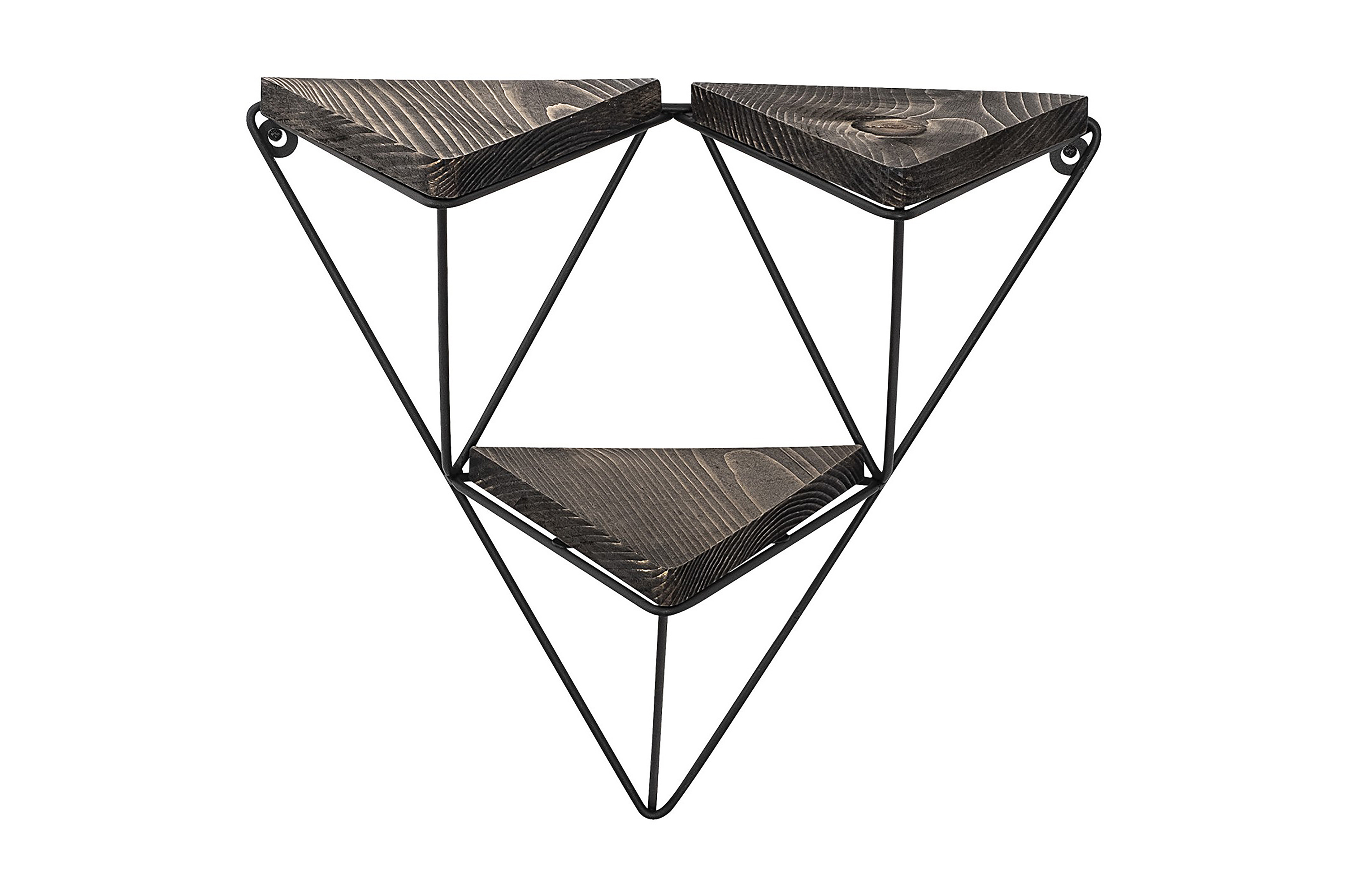 Vägghylla Lonnekar 15x57 cm 3-pack Svart/Valnöt