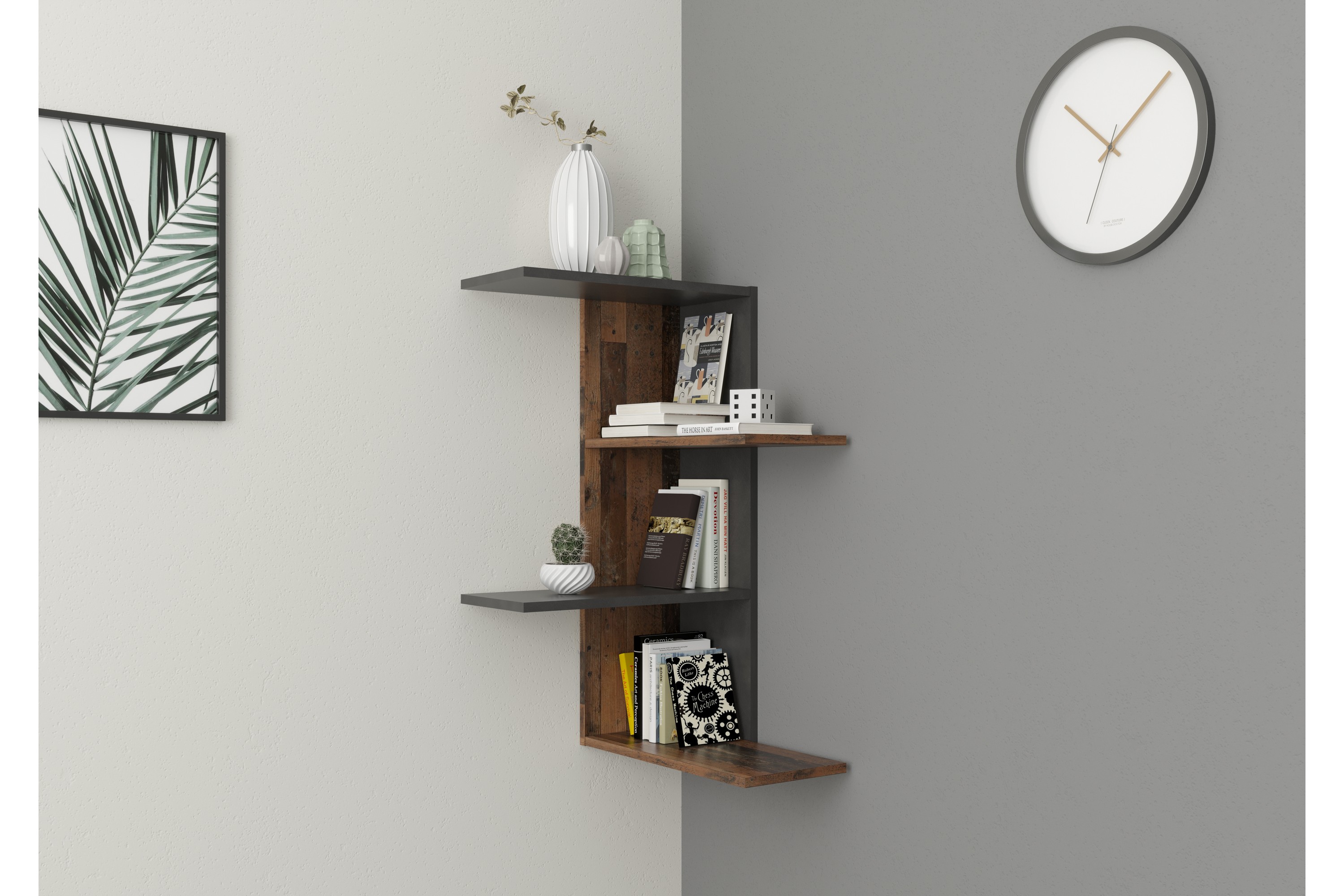 vägghylla markhi 44 cm - brun