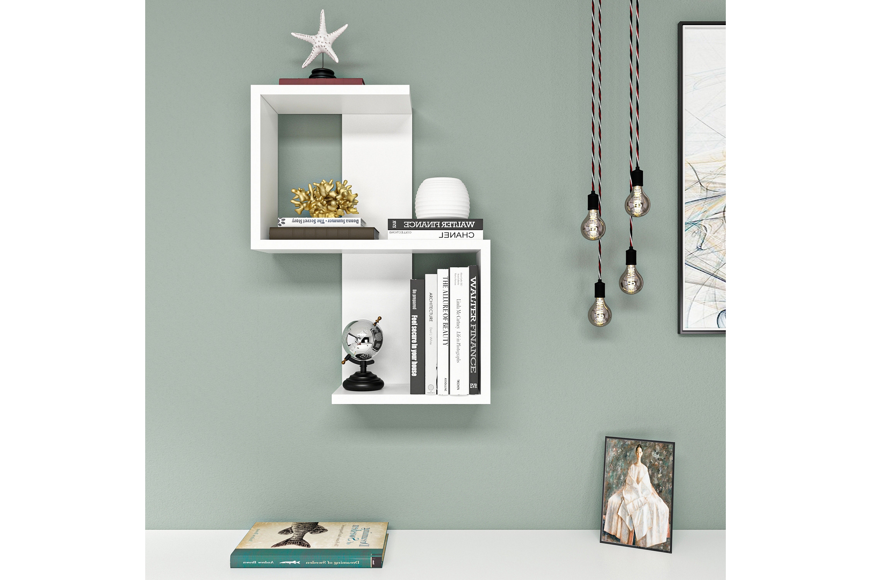 vägghylla octasia 30x16 cm - vit