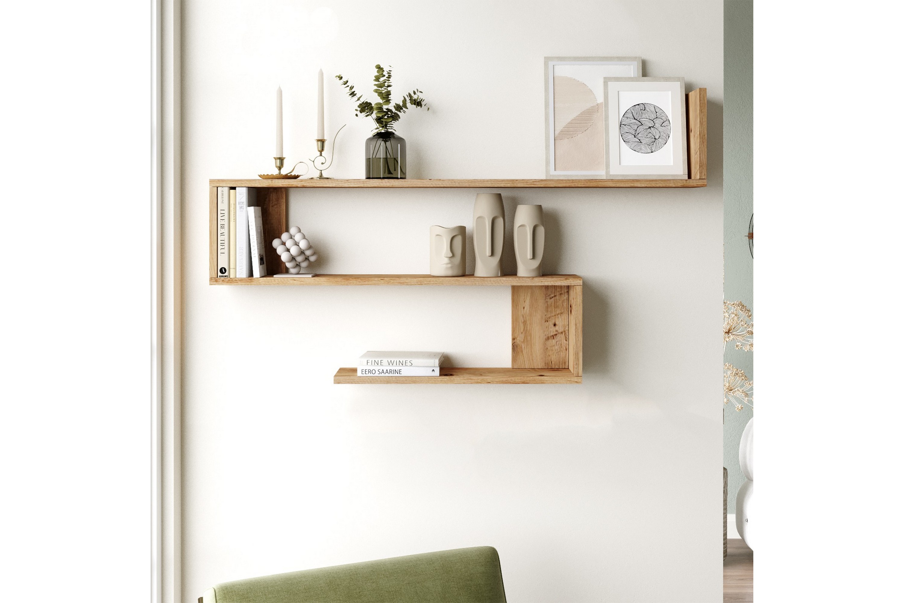 vägghylla qorgyle 120 cm - brun