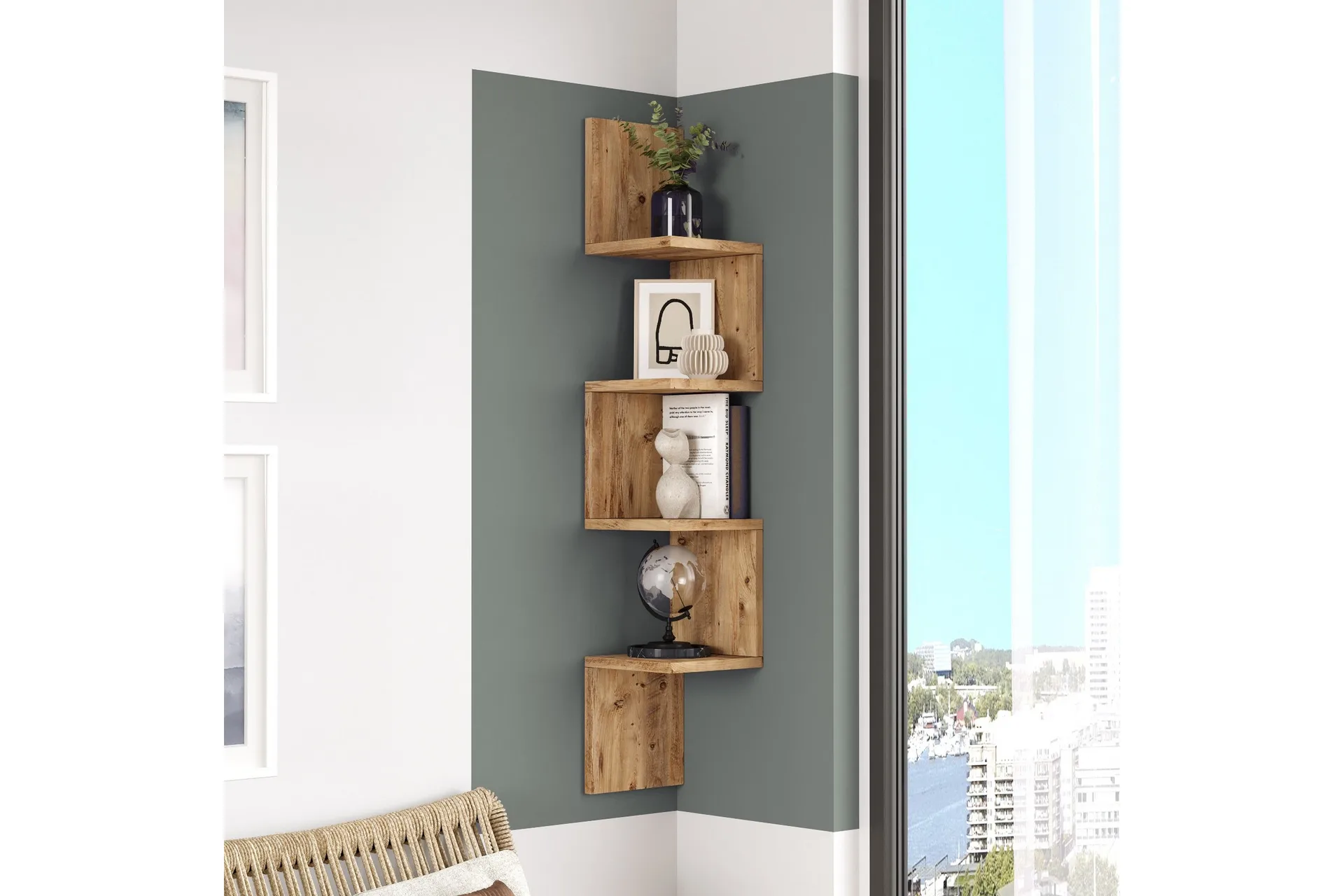 vägghylla qorgyle 22 cm - brun