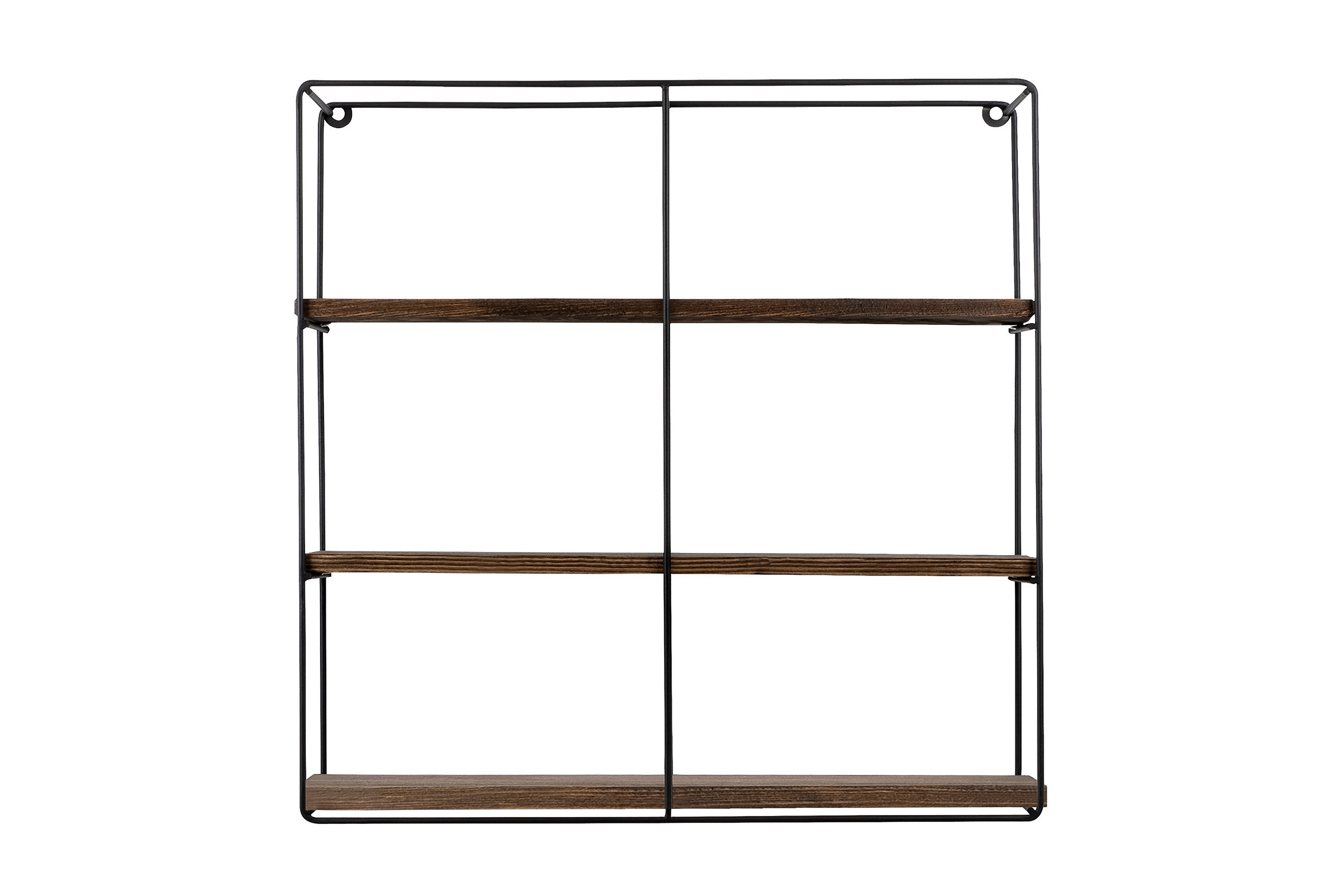 Vägghylla Sunflowera 60x15 cm 3 Hyllor Svart/Mörkbrun