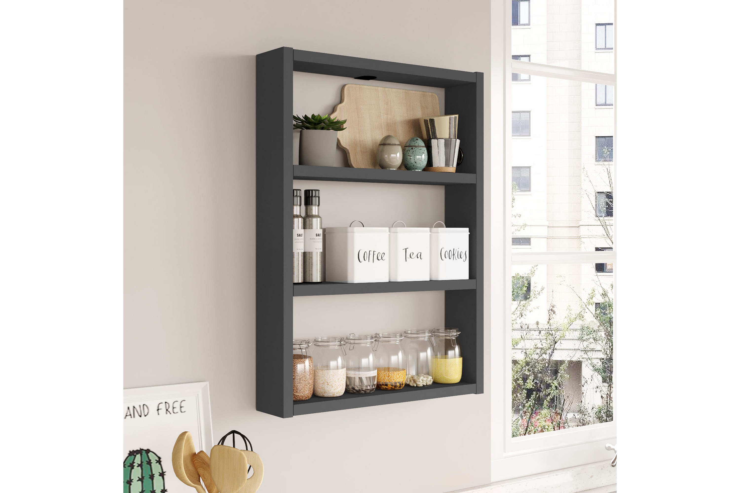 vägghylla violaceae 43,2x60 cm - antracit